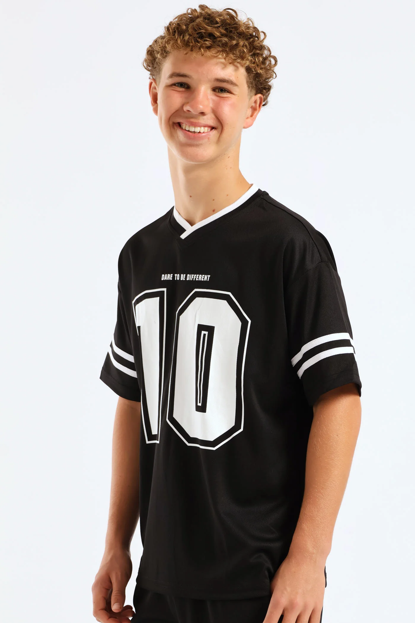 Boys Mesh Sport T-Shirt - Black - Image 3