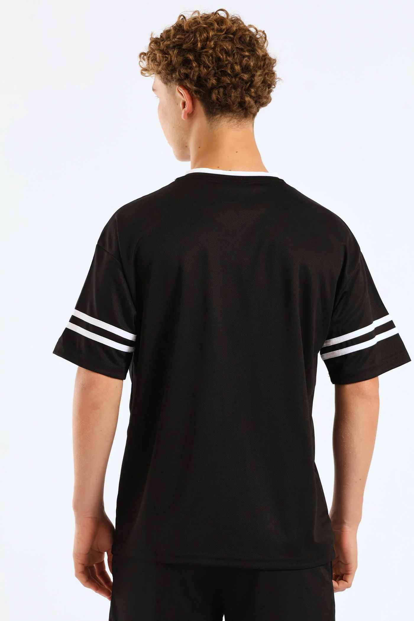 Boys Mesh Sport T-Shirt - Black - Image 4