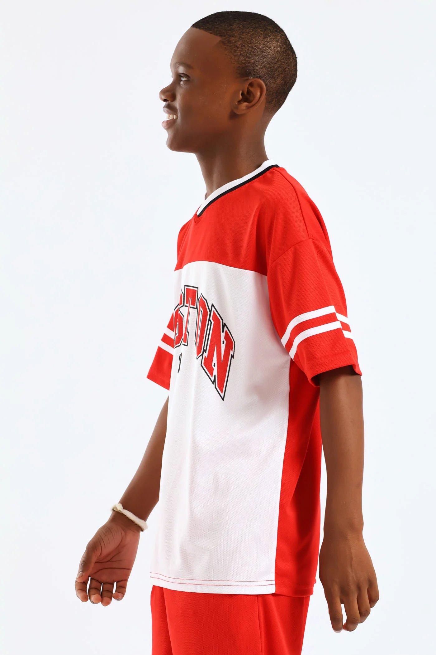 Boys Mesh Sport T-Shirt - Red - Image 3