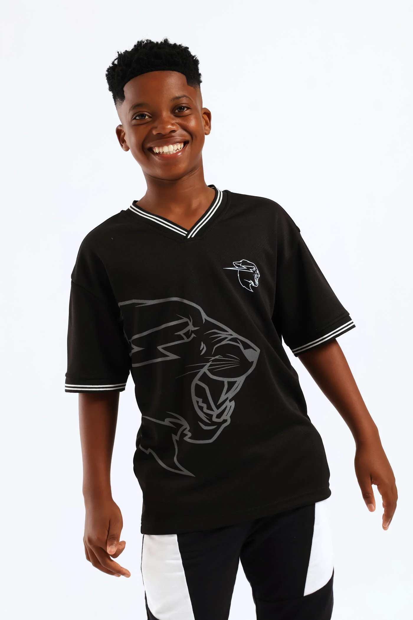 Boys Mesh Sports T-Shirt - Black - Image 2