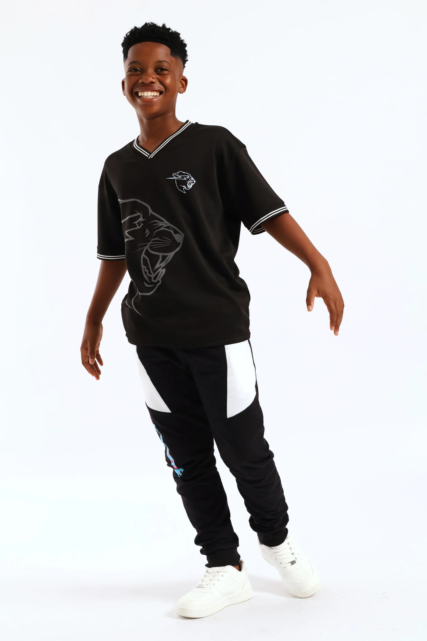 Boys Mesh Sports T-Shirt - Black - Image 4