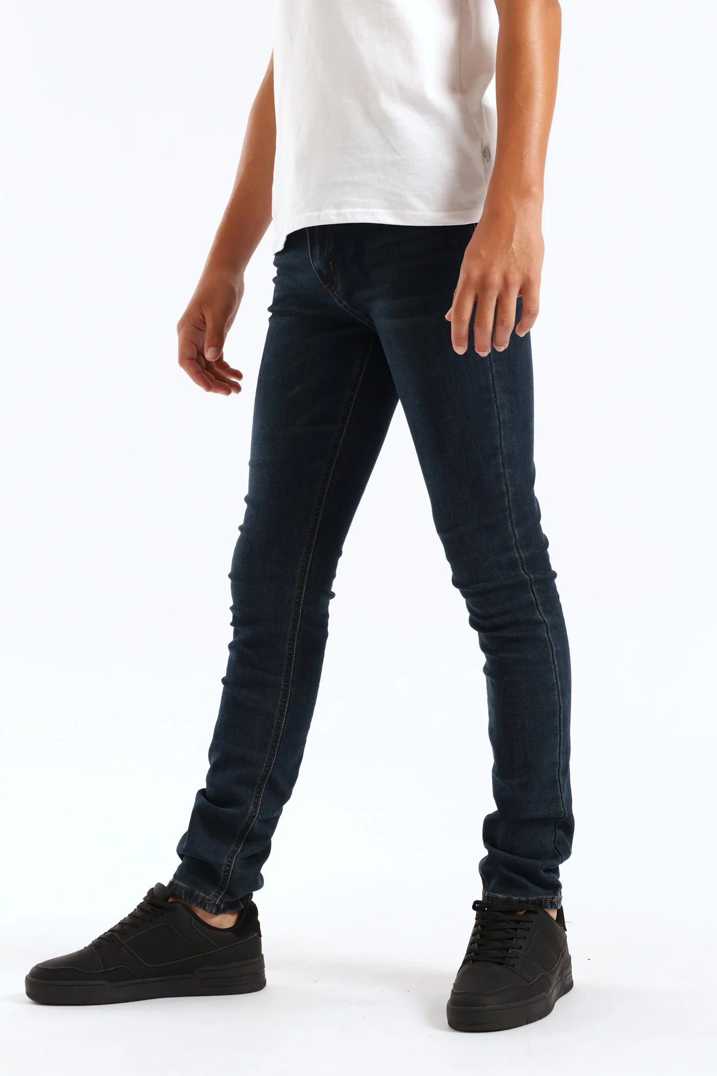 Boys Mid Wash Skinny Jeans - Blue - Image 3