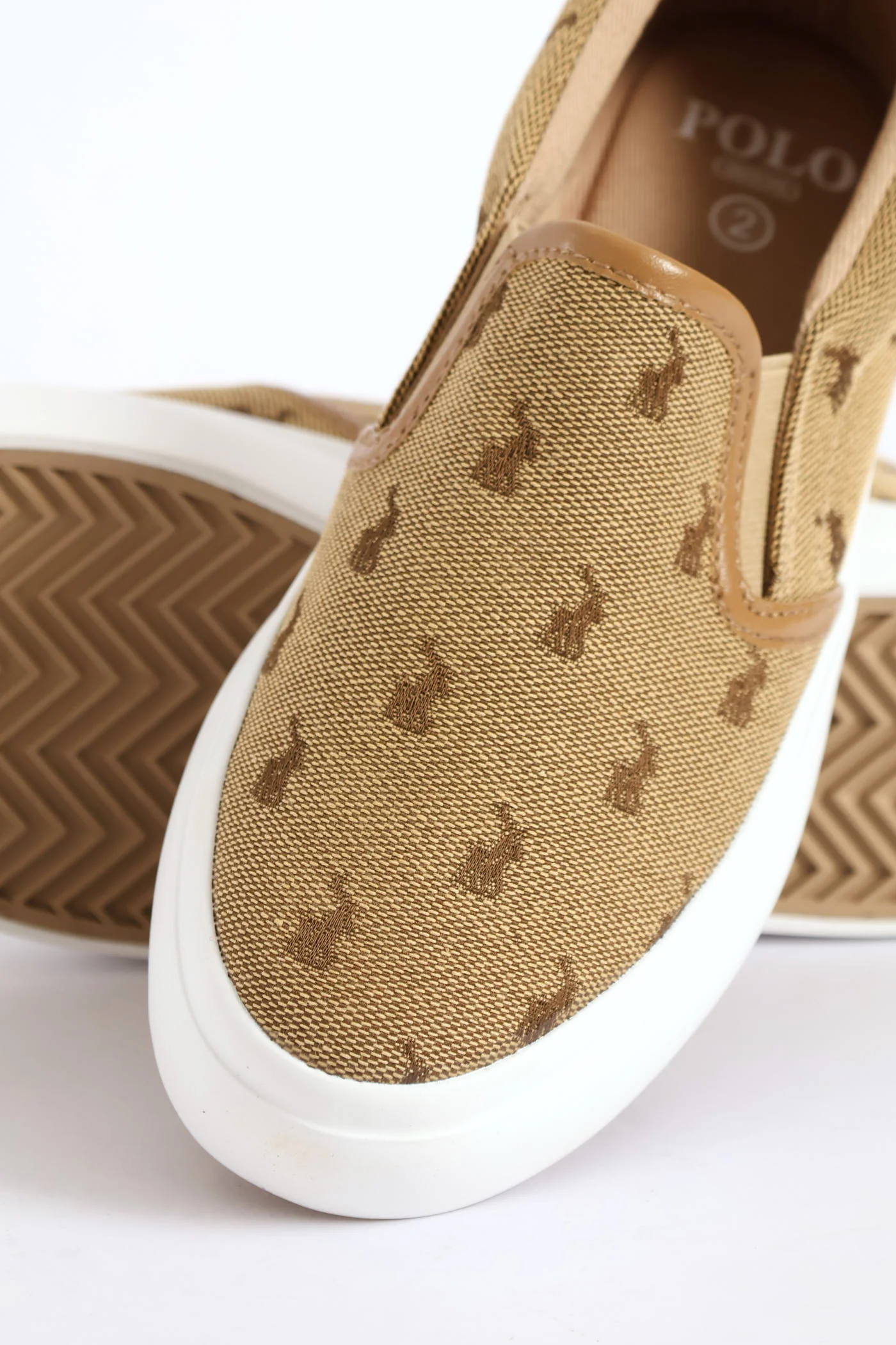 Boys Monogram Slip On Sneaker - Stone - Image 2