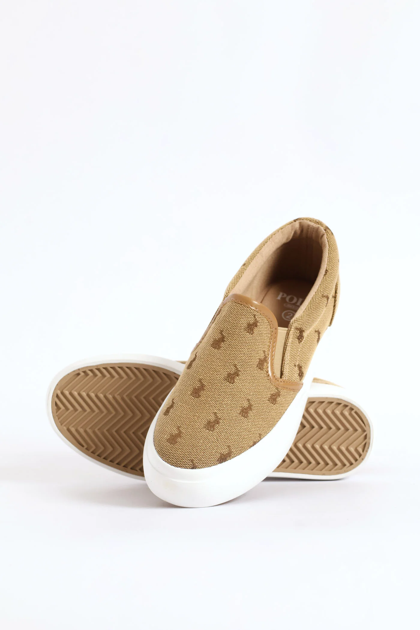 Boys Monogram Slip On Sneaker - Stone - Image 6