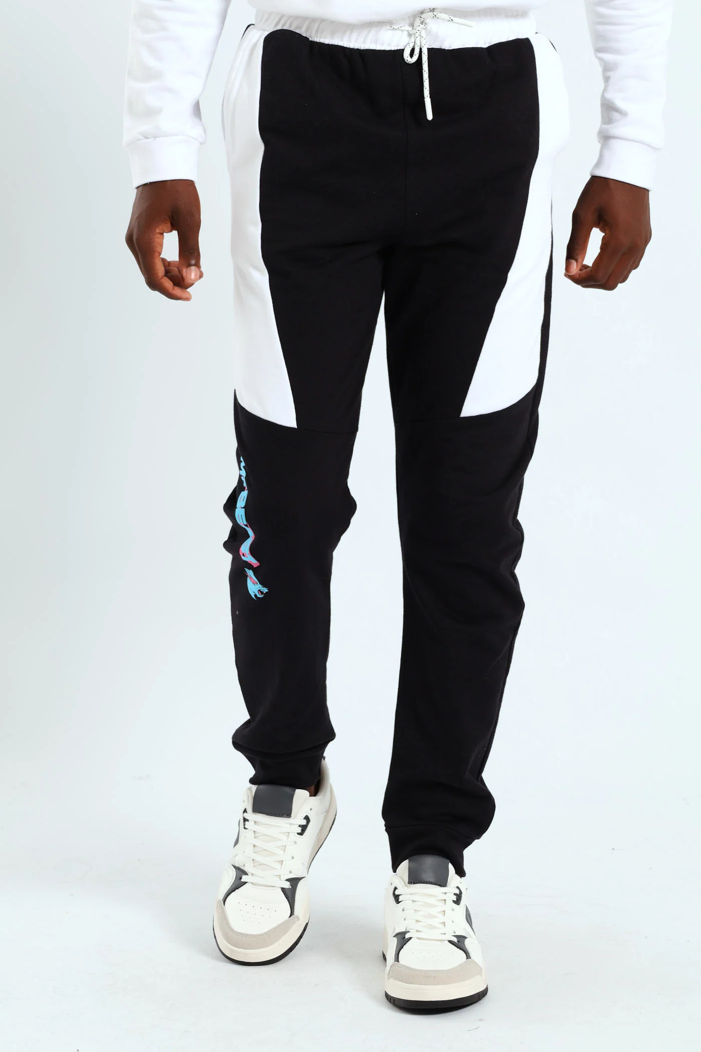 Boys Mr Beast Fleece Joggers - Black/White - Image 7