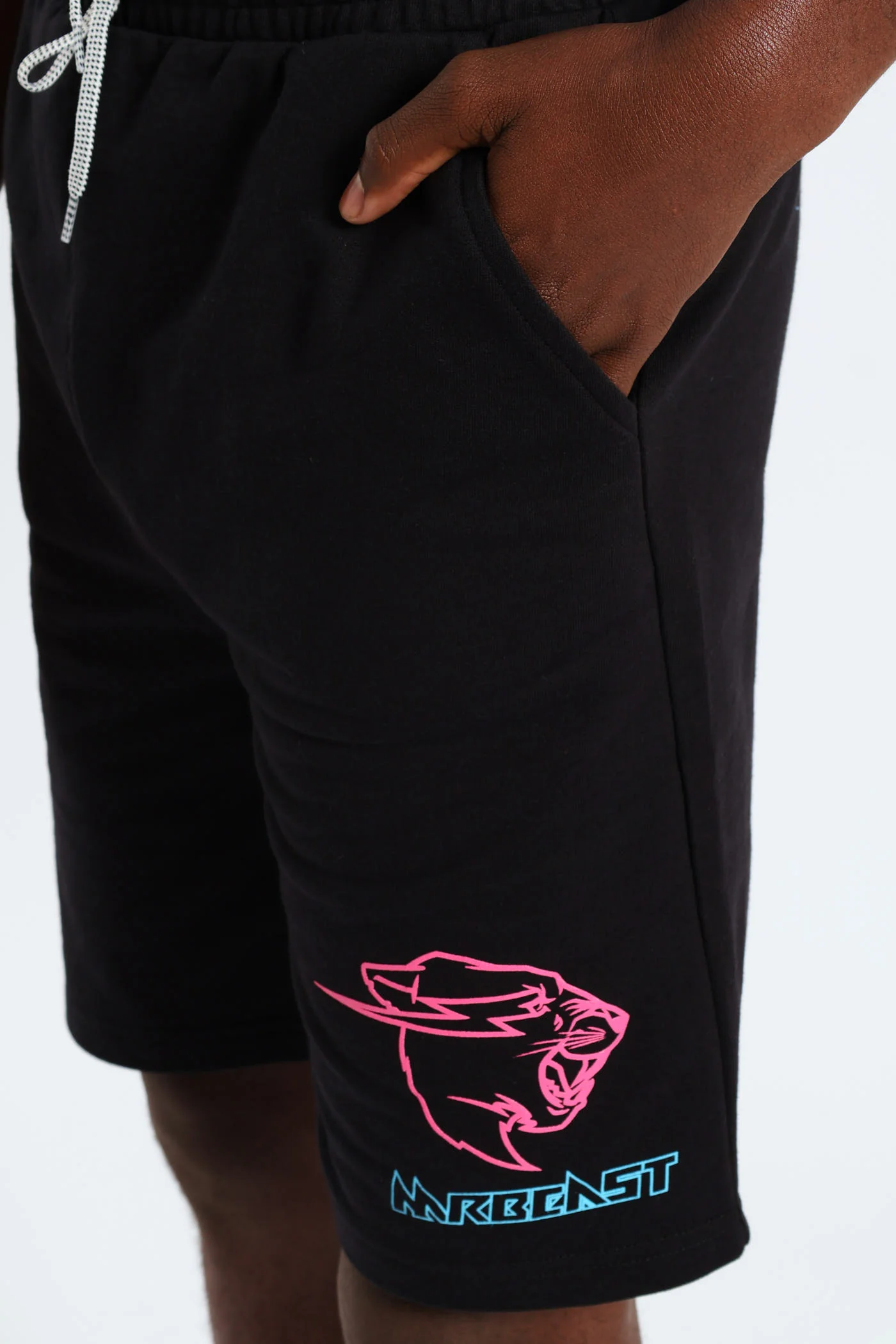 Boys Mr Beast Geo Print Short - Black - Image 2