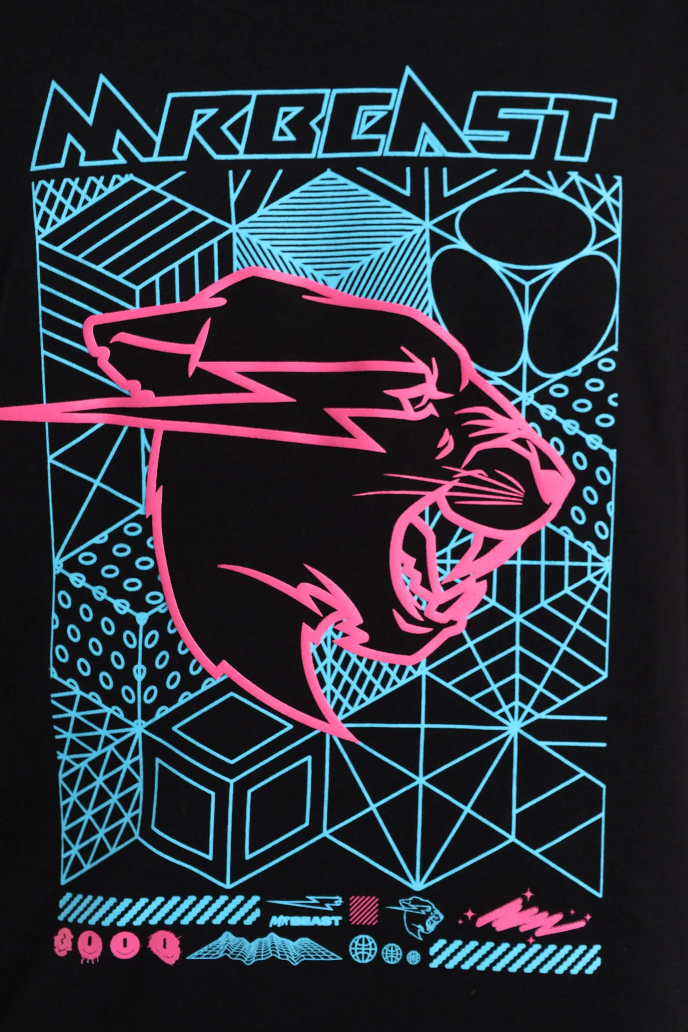 Boys Mr Beast Geo Print T-Shirt - Black - Image 4