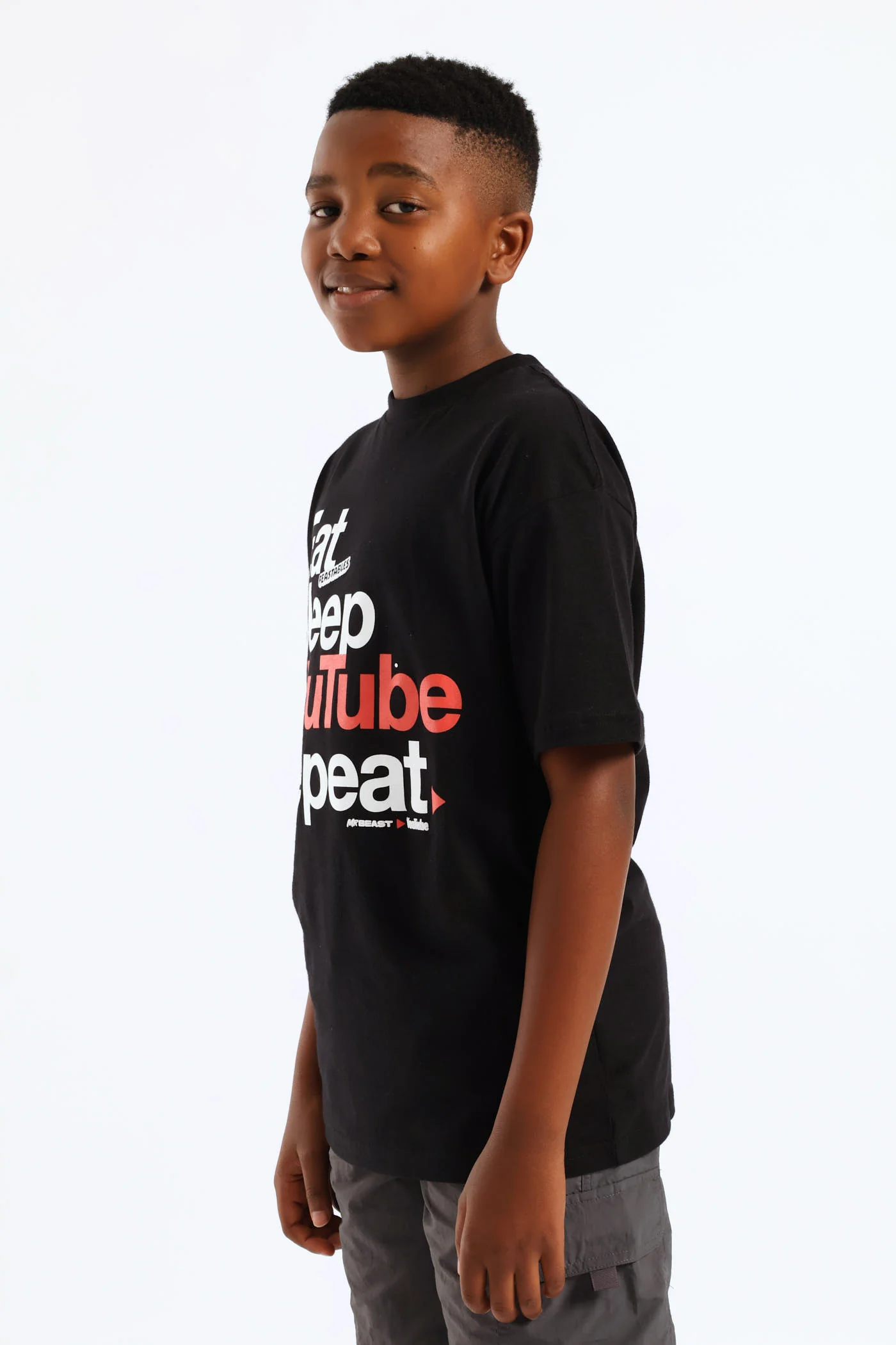 Boys Mr Beast Oversized Youtube T-Shirt - Black - Image 3