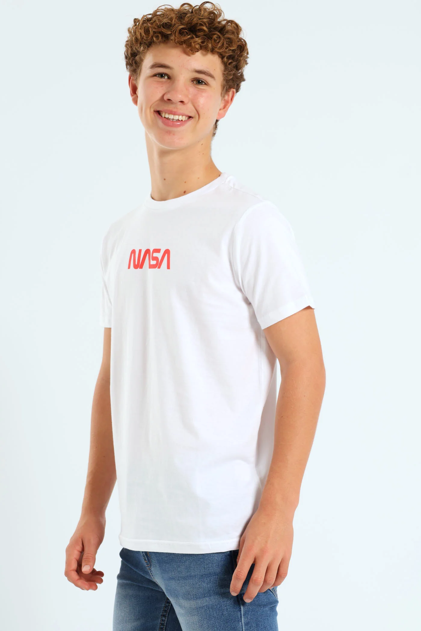 Boys NASA Front & Back Print Tee - White - Image 3