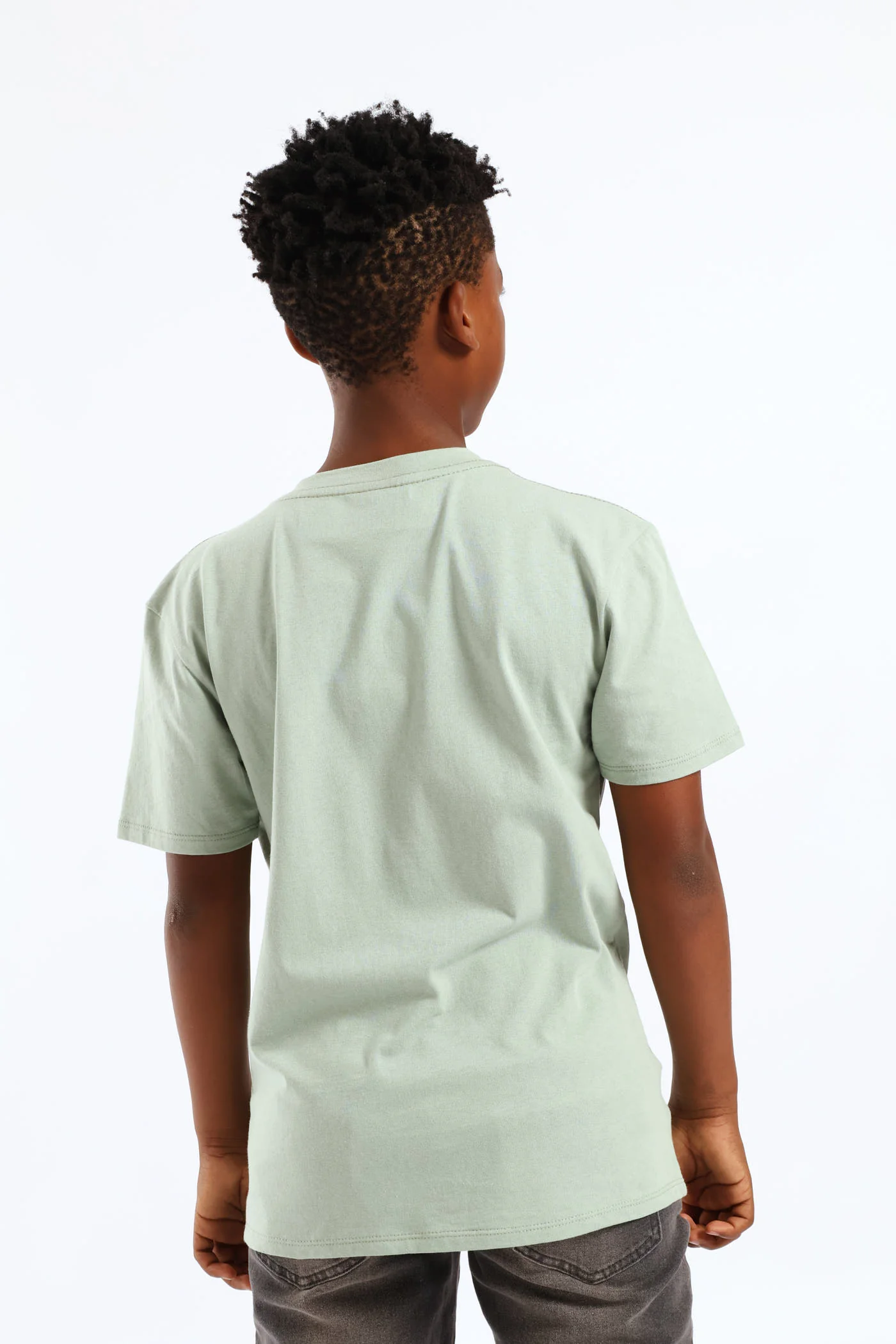 Boys New Attitude Print T-Shirt - Sage - Image 4