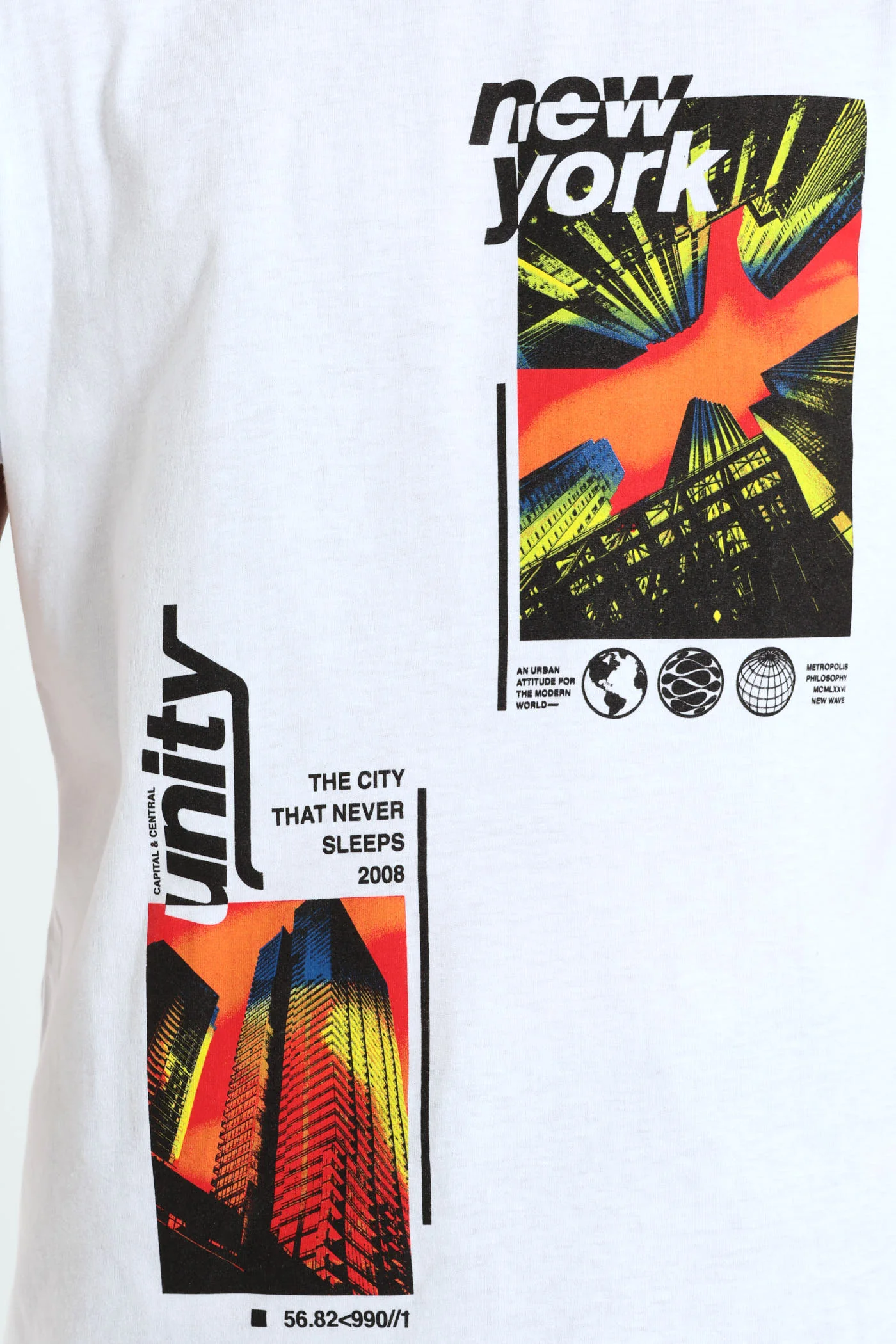 Boys New York Abstract Print Tee - White - Image 2