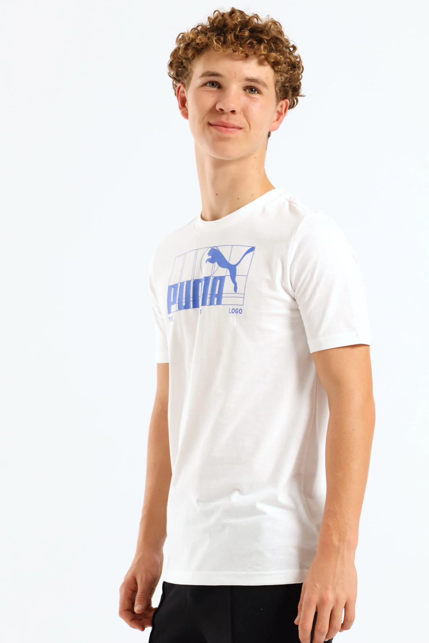 Boys No.1 Logo Tee - White/Blue - Image 3