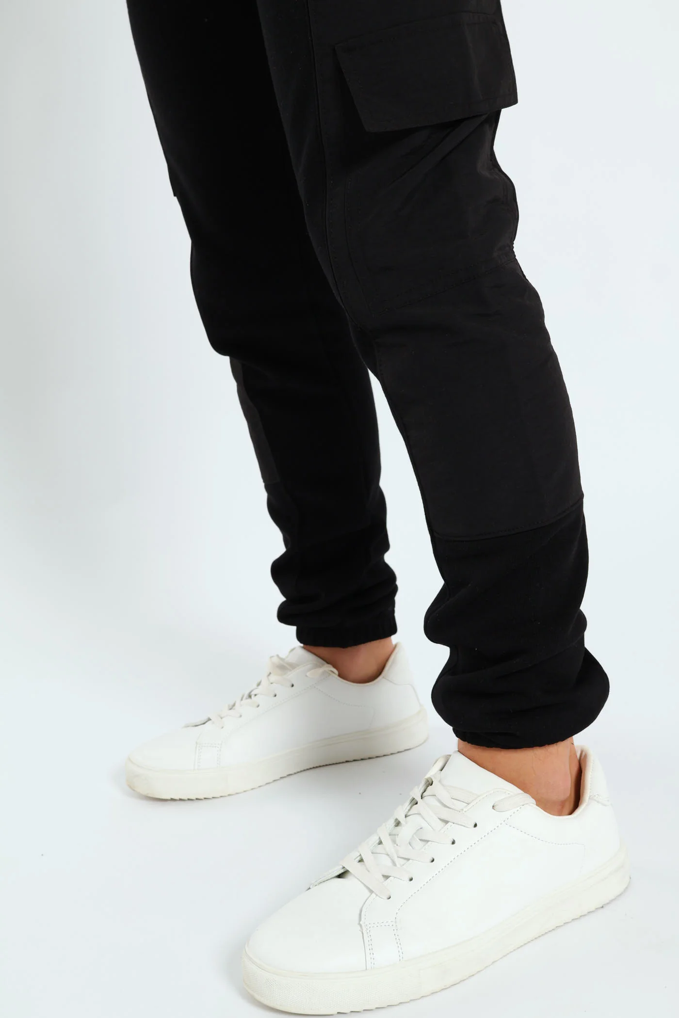 Boys Nylon Insert Cargo Jogger - Black - Image 3