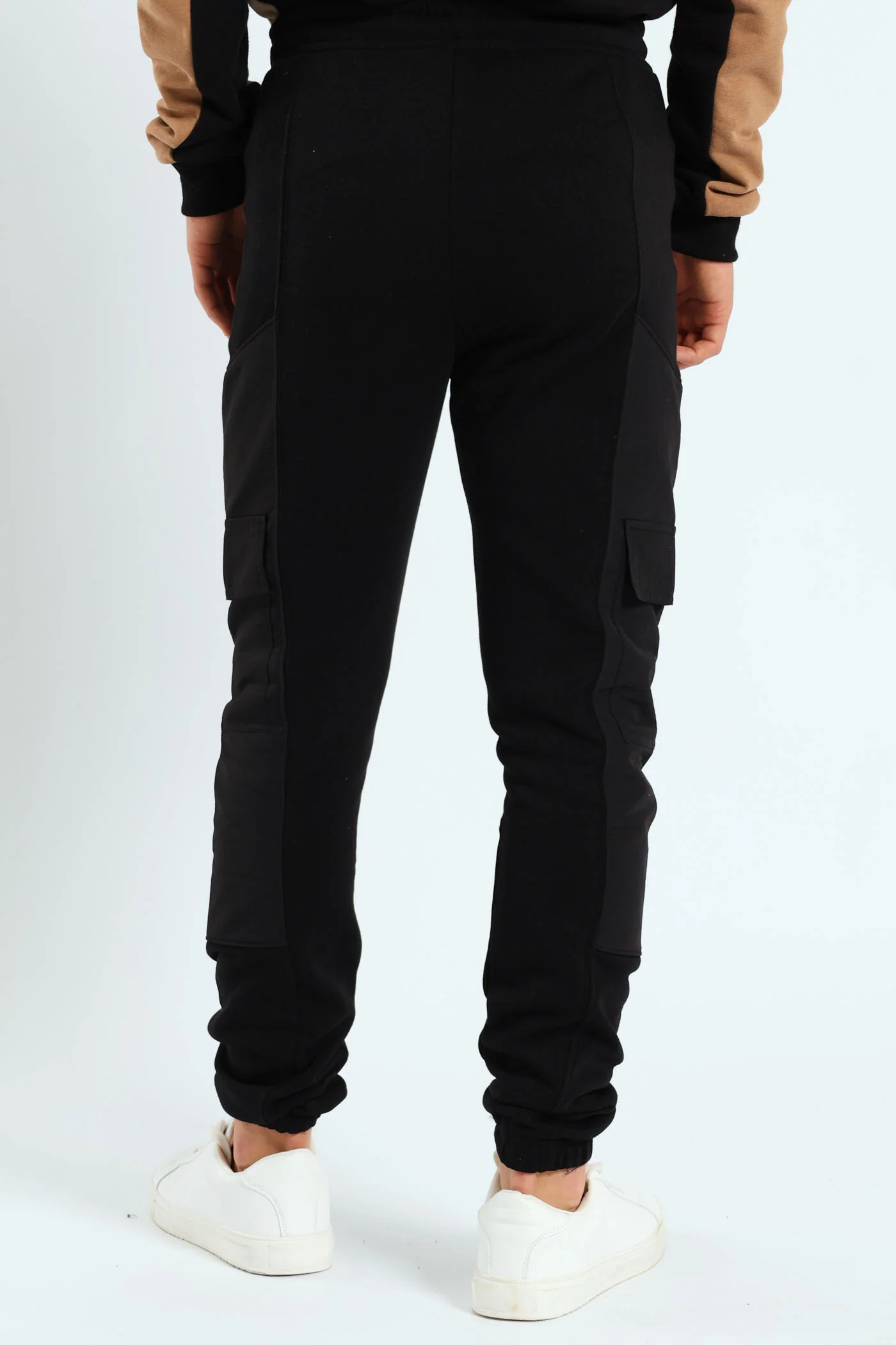 Boys Nylon Insert Cargo Jogger - Black - Image 4