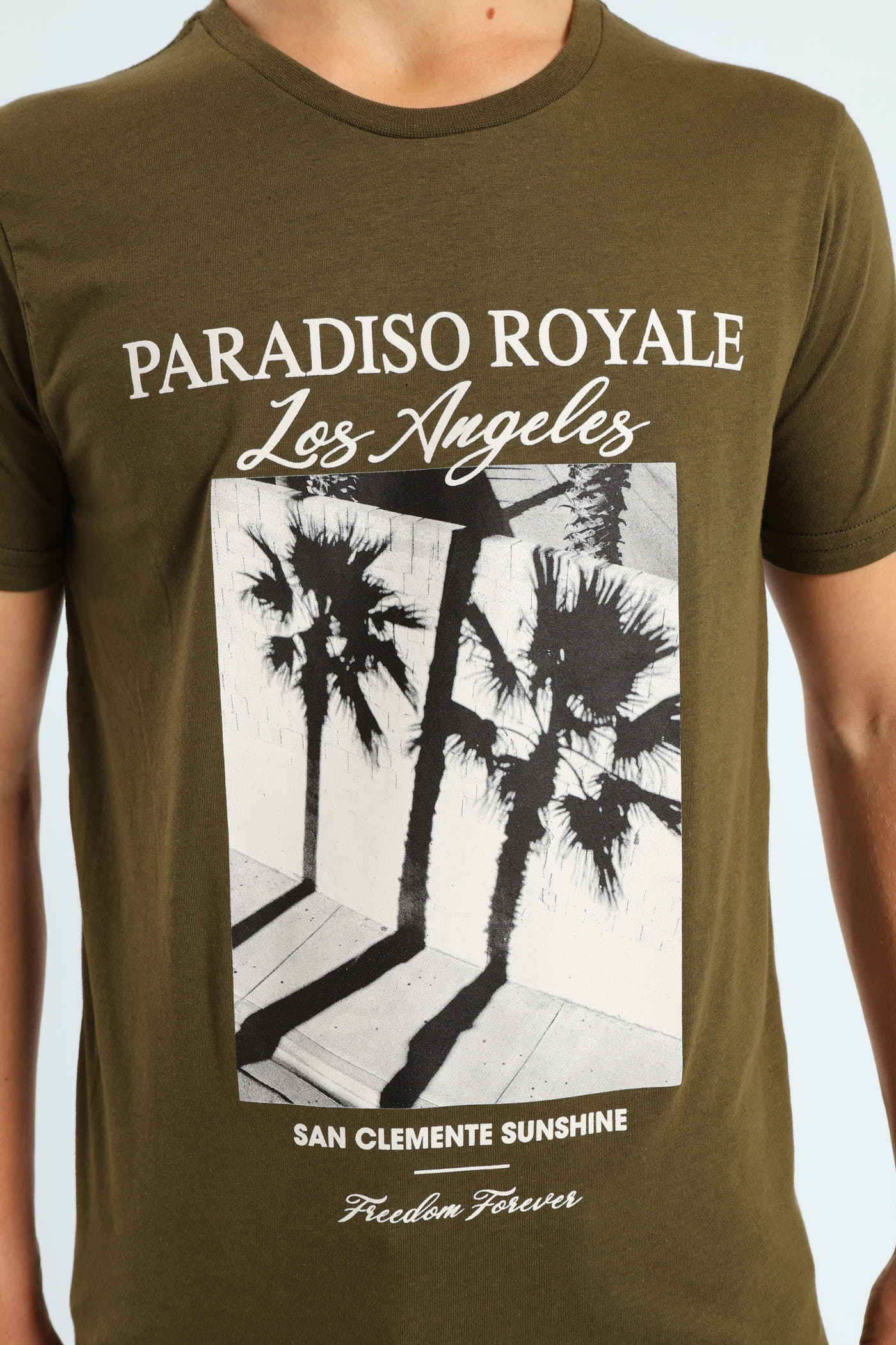 Boys Olive Palm Photographic Tee - Olive - Image 2