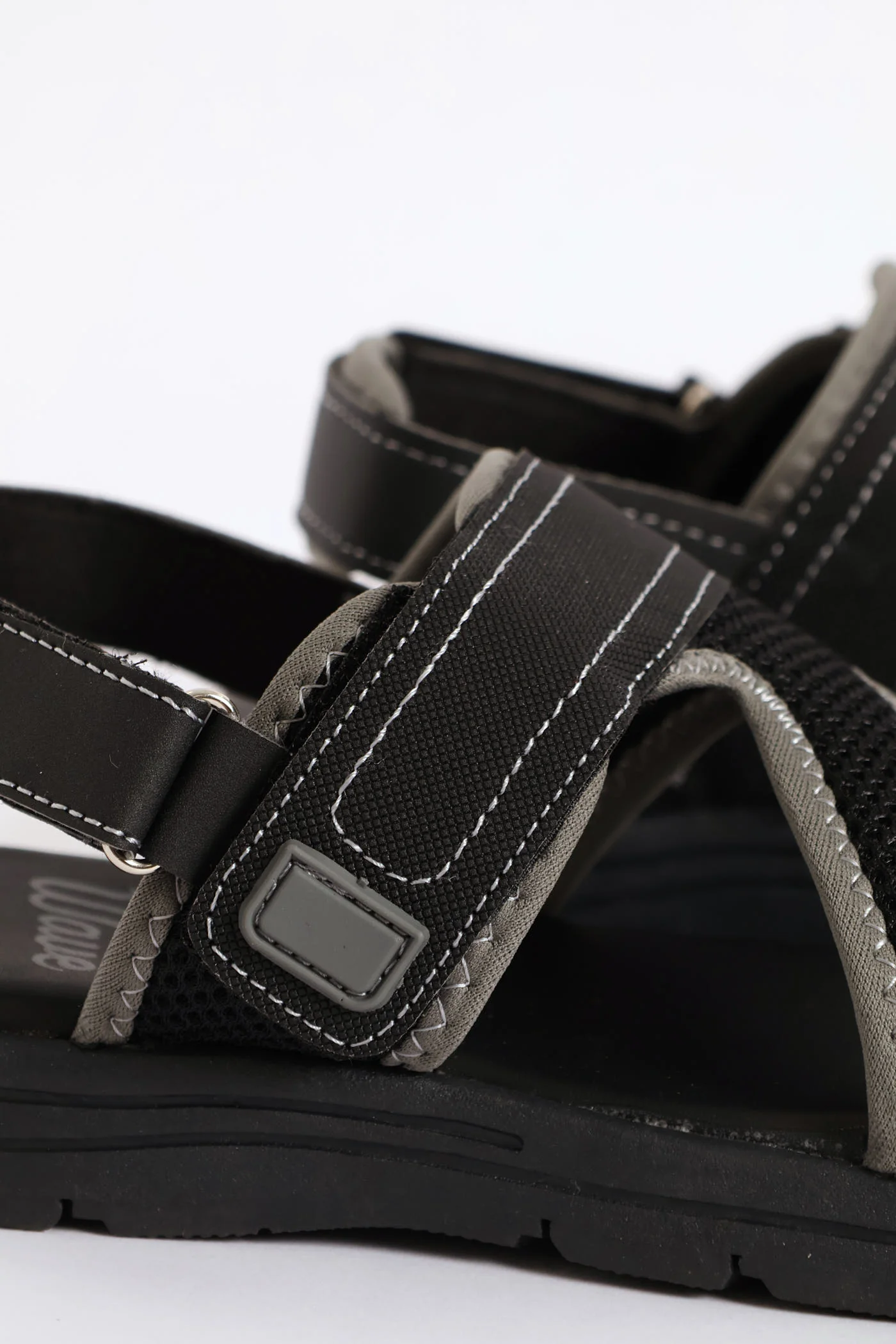 Boys Open Toe Adventure Sandal - Black/Grey - Image 2