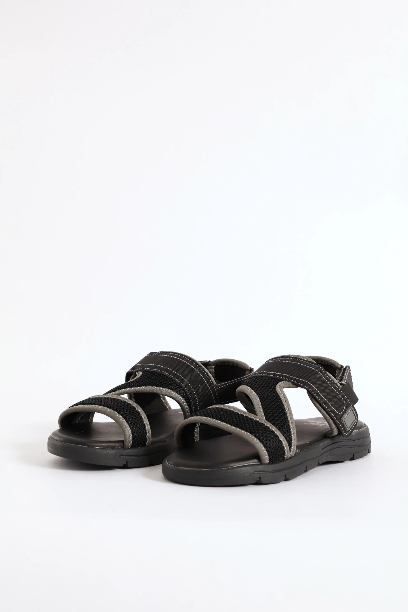 Boys Open Toe Adventure Sandal - Black/Grey - Image 3