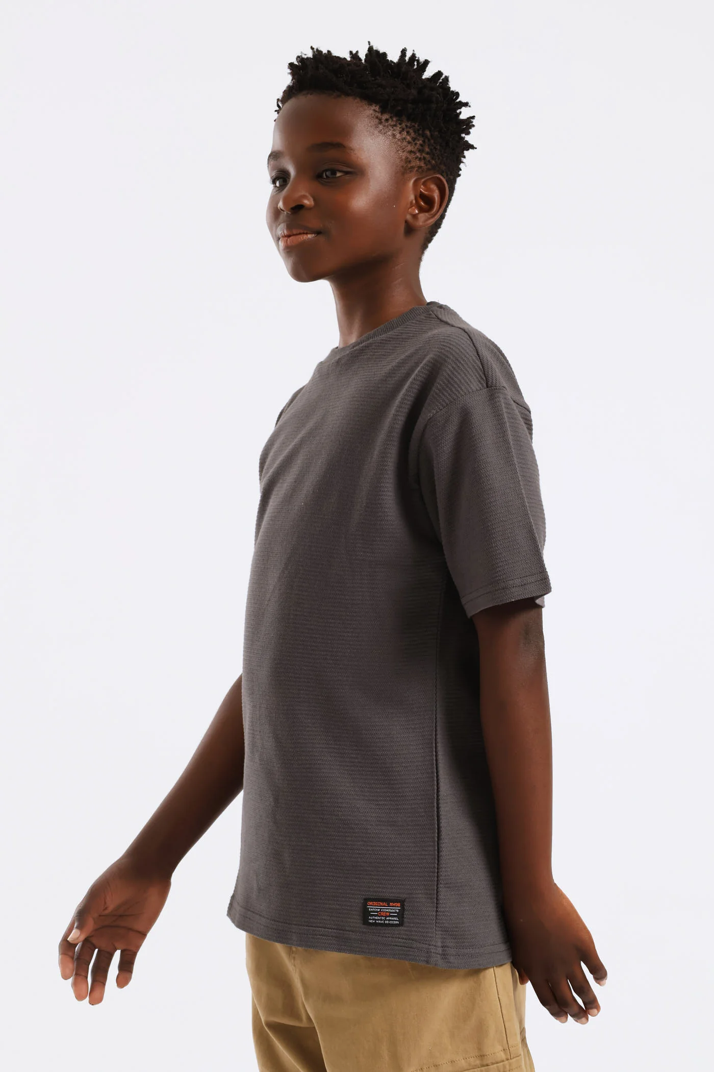 Boys Ottoman Oversized Tee - Charcoal - Image 3