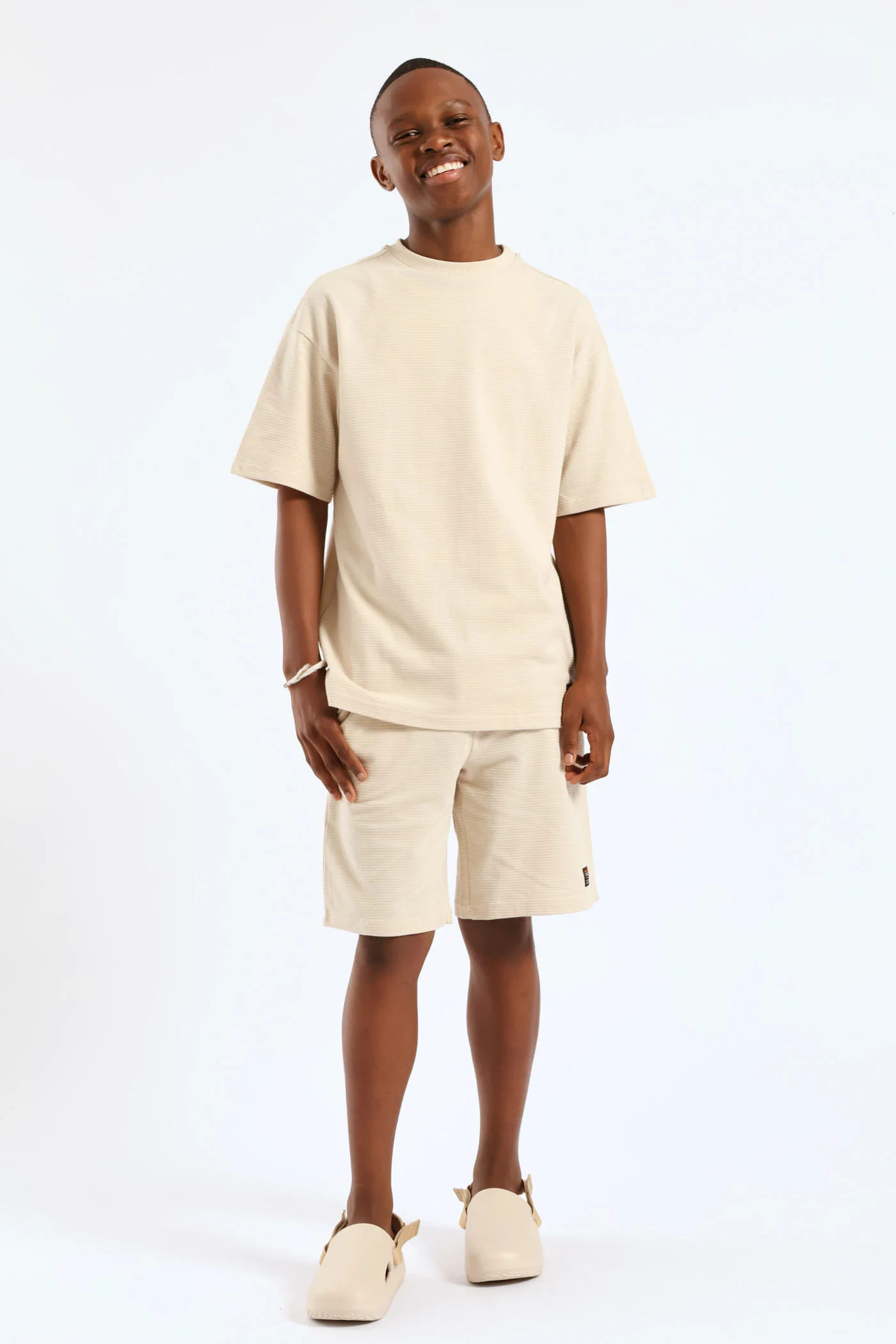 Boys Ottoman Oversized Tee - Stone - Image 2