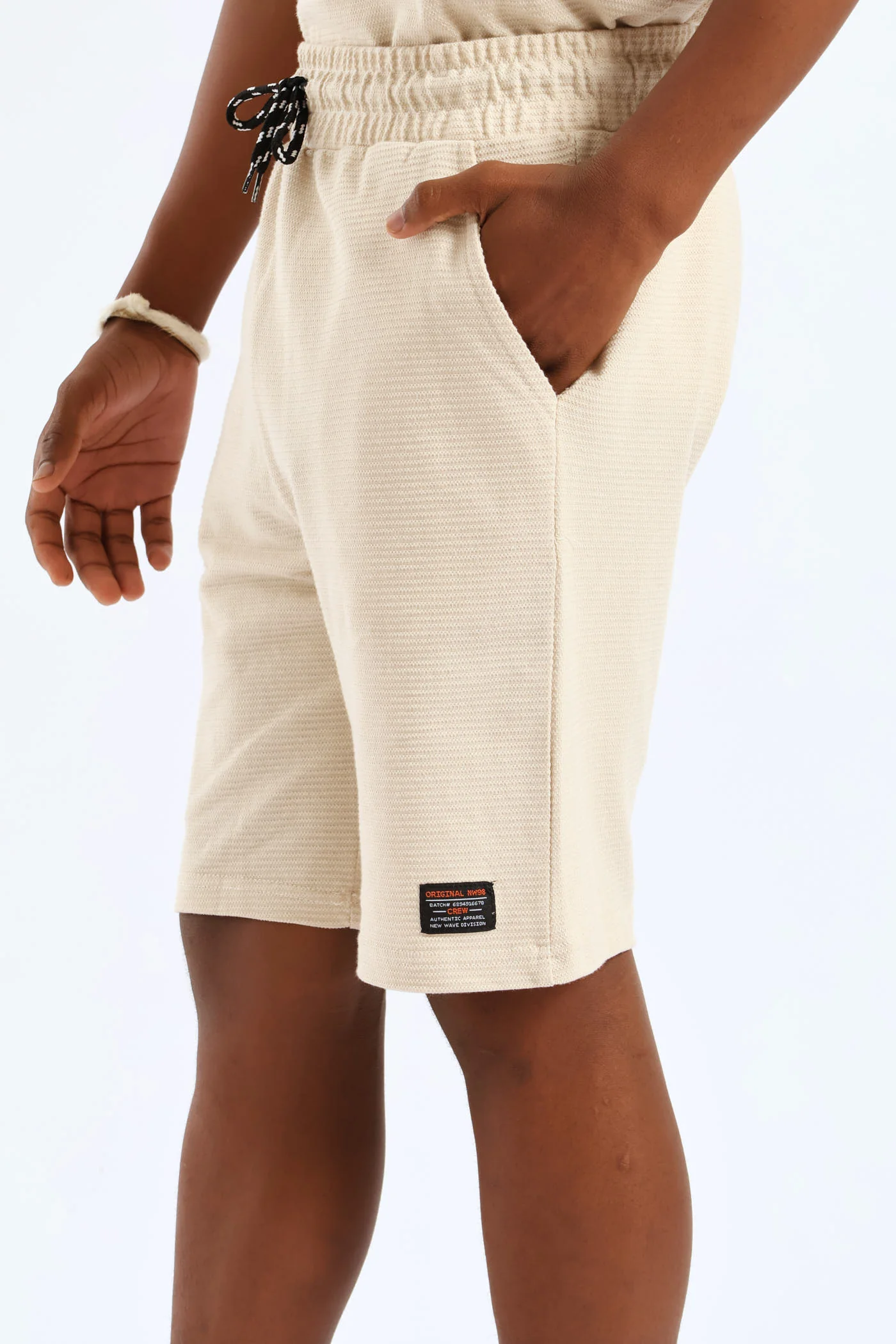 Boys Ottoman Shorts - Stone - Image 2