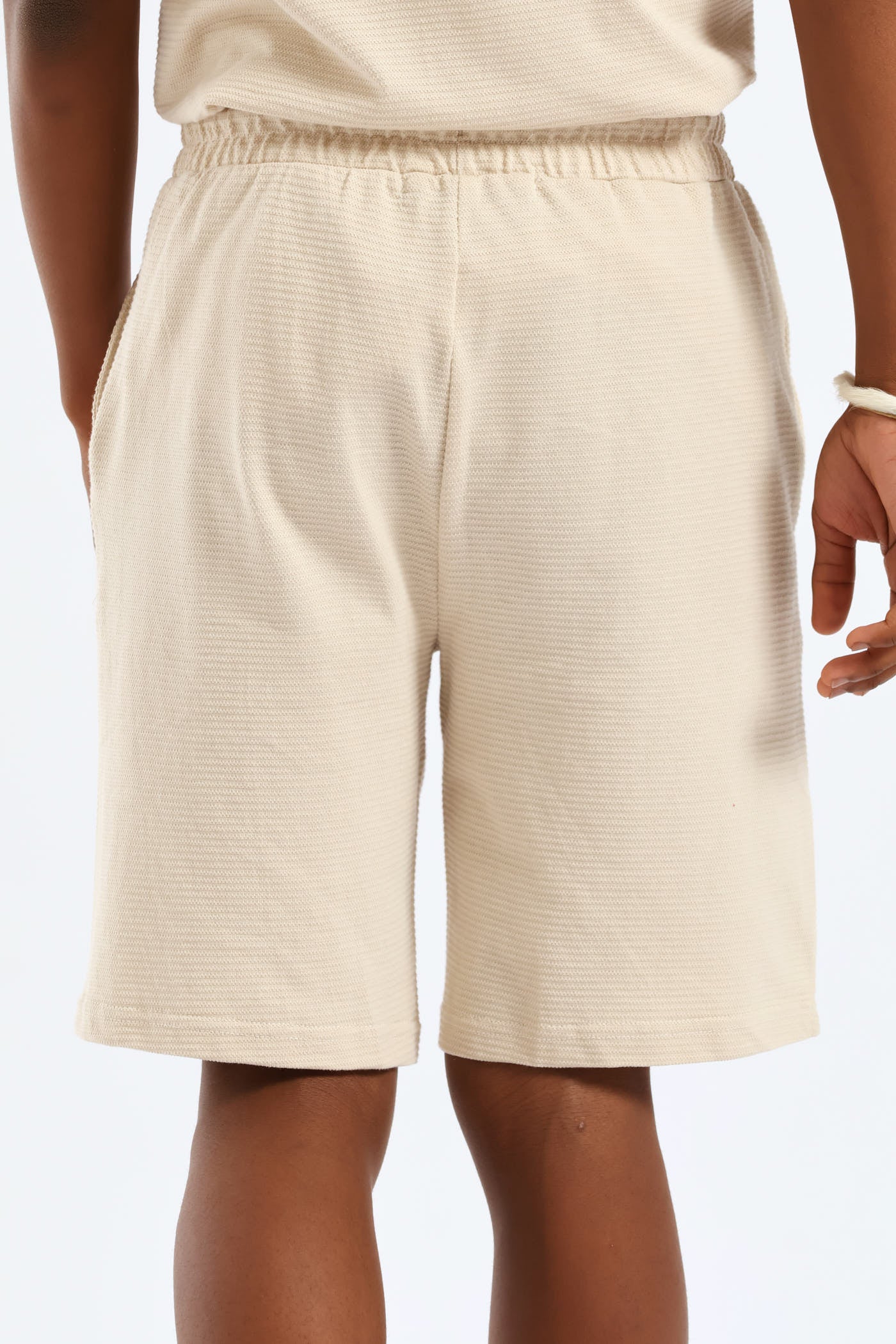 Boys Ottoman Shorts - Stone - Image 4