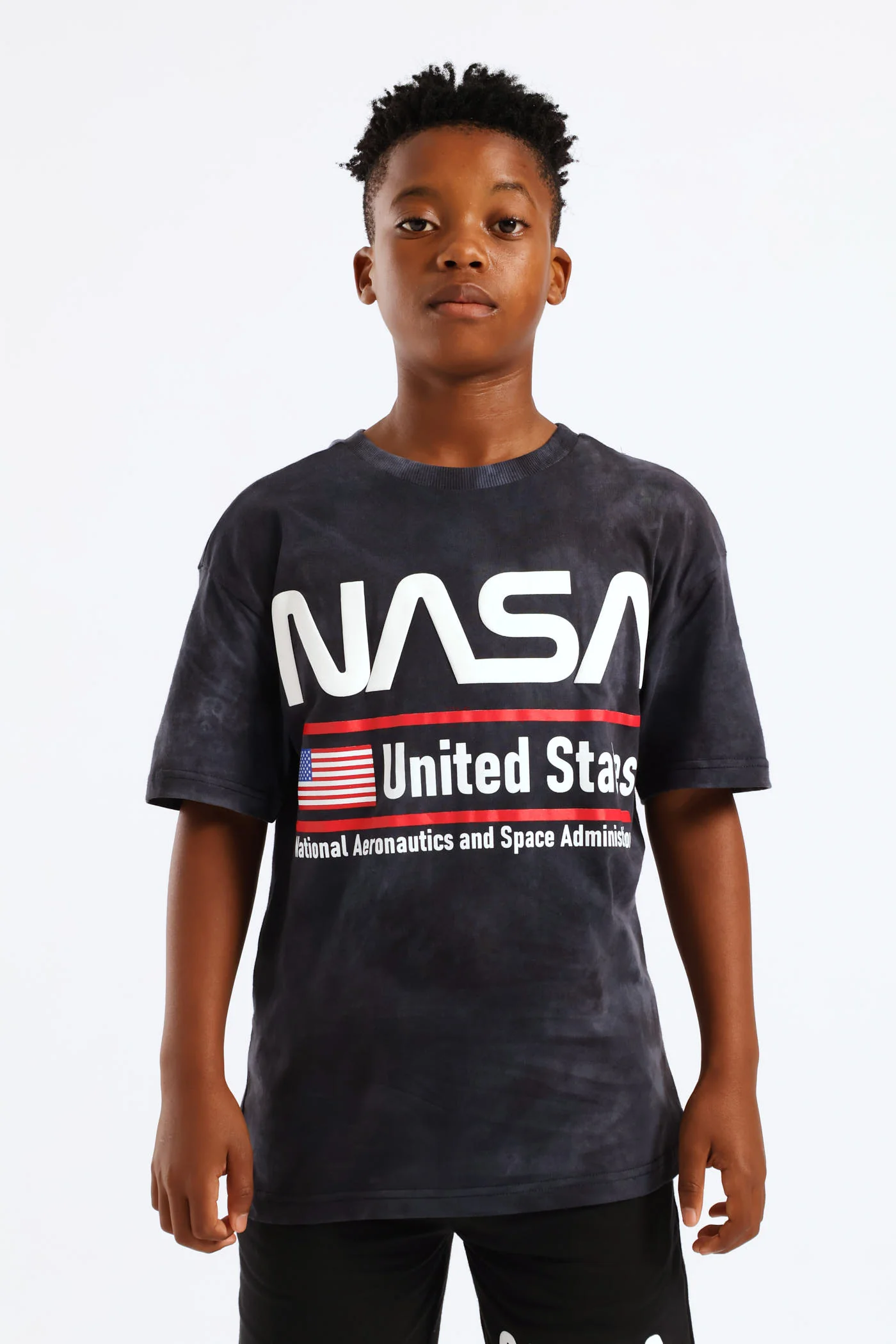 Boys Oversized Nasa Print T-Shirt - Black - Image 2