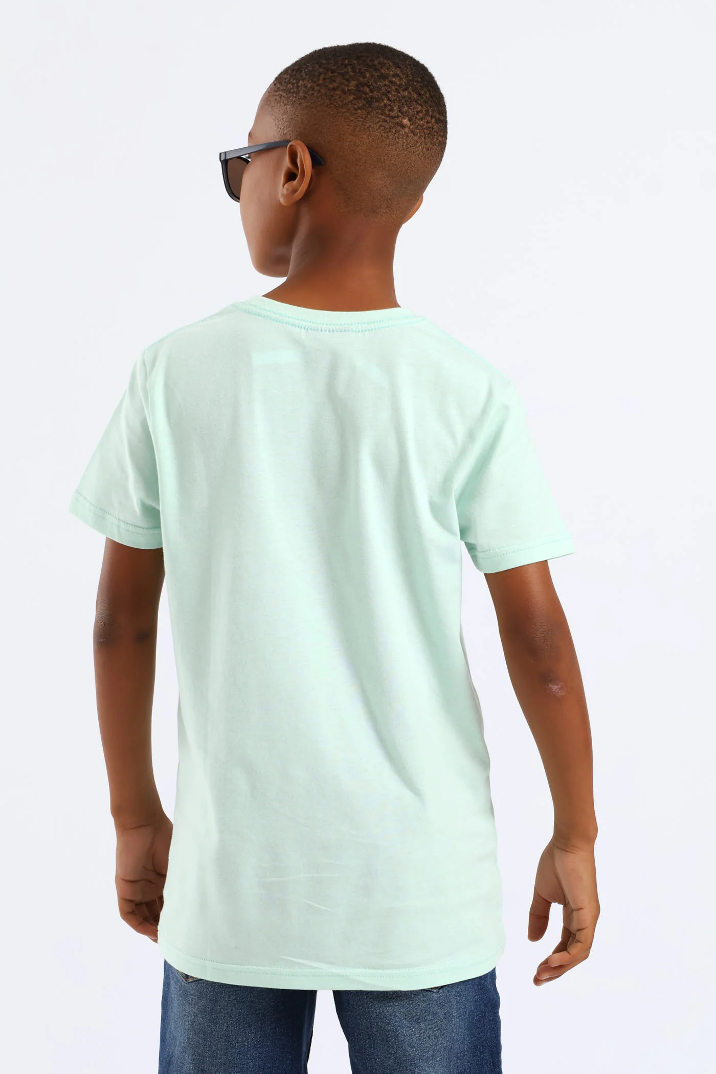 Boys Palm Paint Print T-Shirt - Mint - Image 4