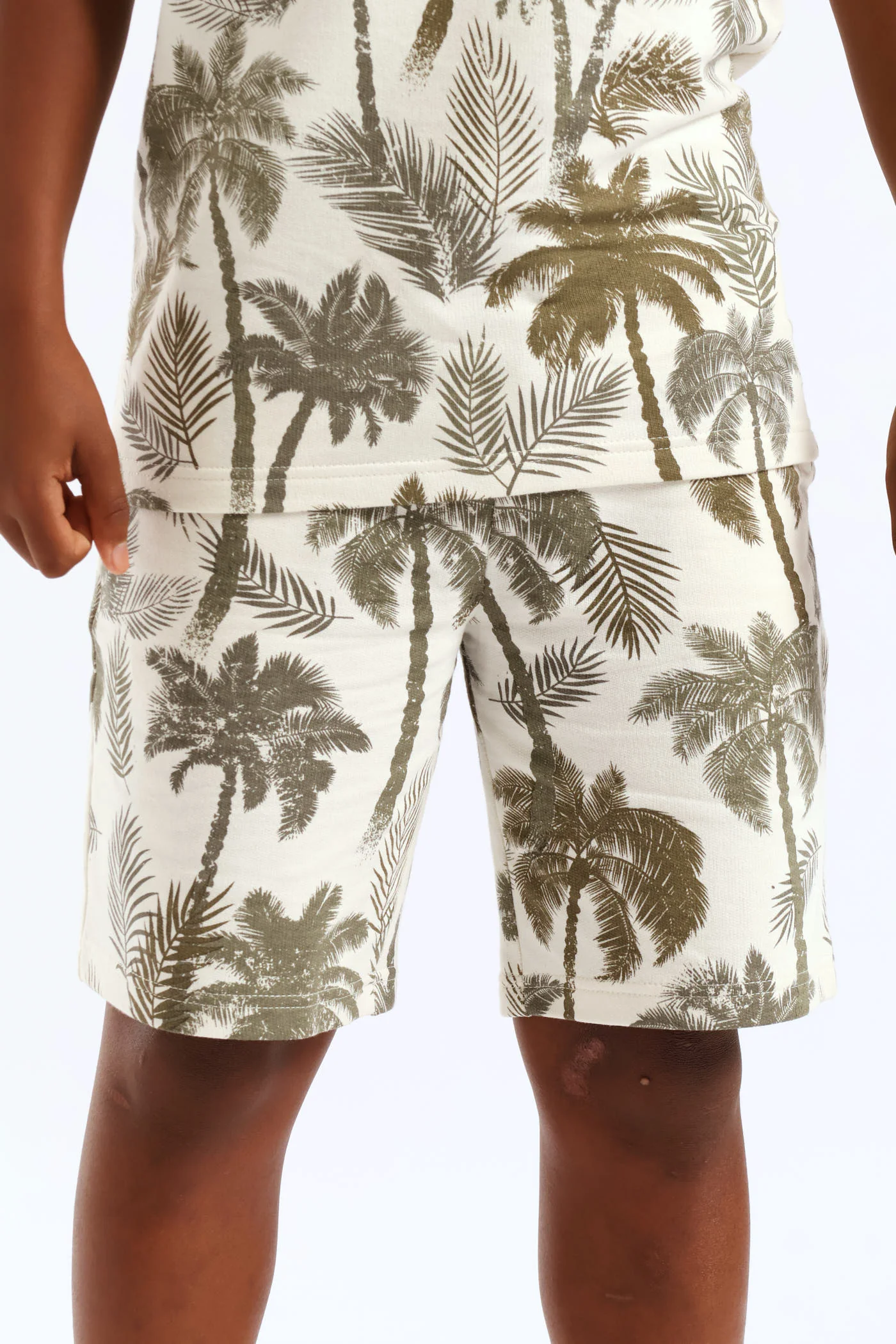 Boys Palm Print Fleece Short - Multi - Image 2