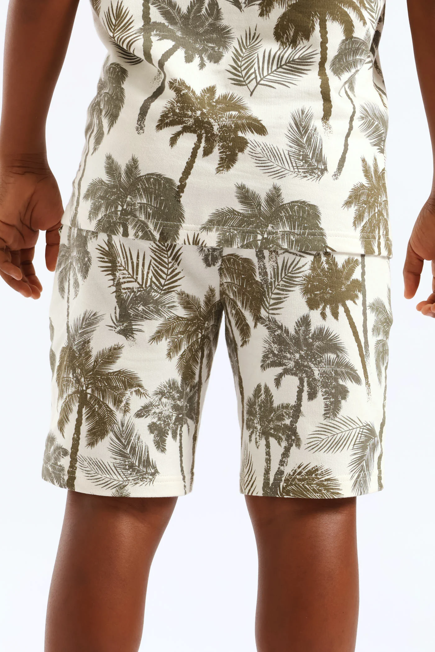 Boys Palm Print Fleece Short - Multi - Image 4