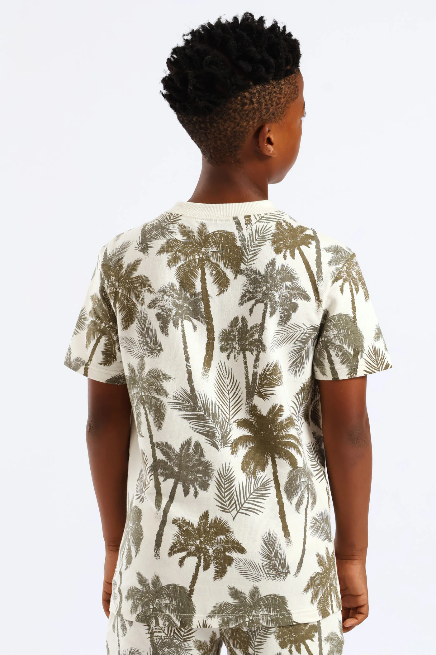 Boys Palm Print Fleece T-Shirt- Multi - Image 4