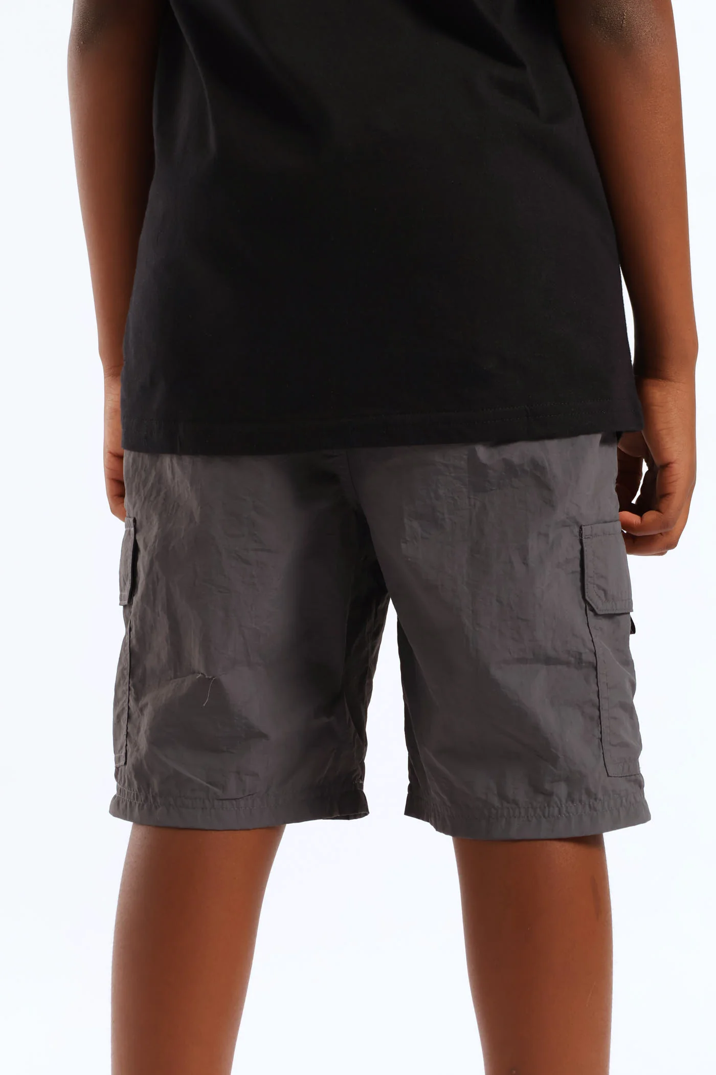 Boys Parachute Cargo Short - Charcoal - Image 5