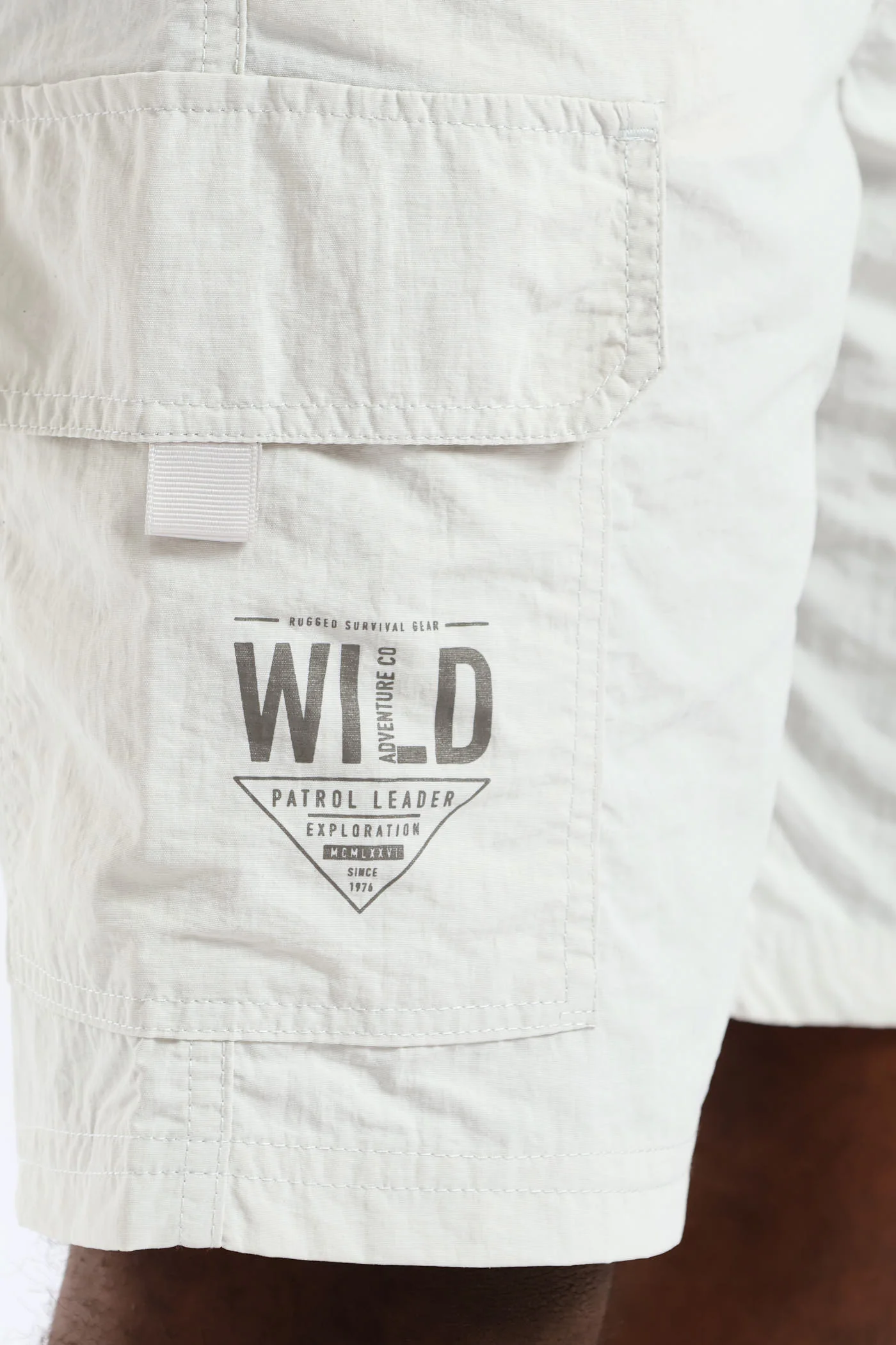 Boys Parachute Cargo Short - Light Grey - Image 5