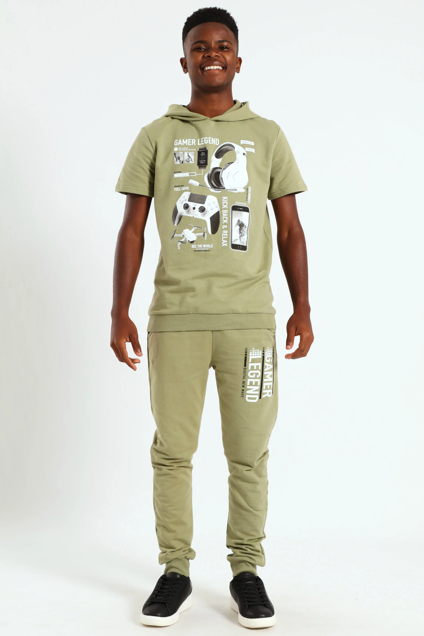 Boys Photographic Pants - Olive - Image 4