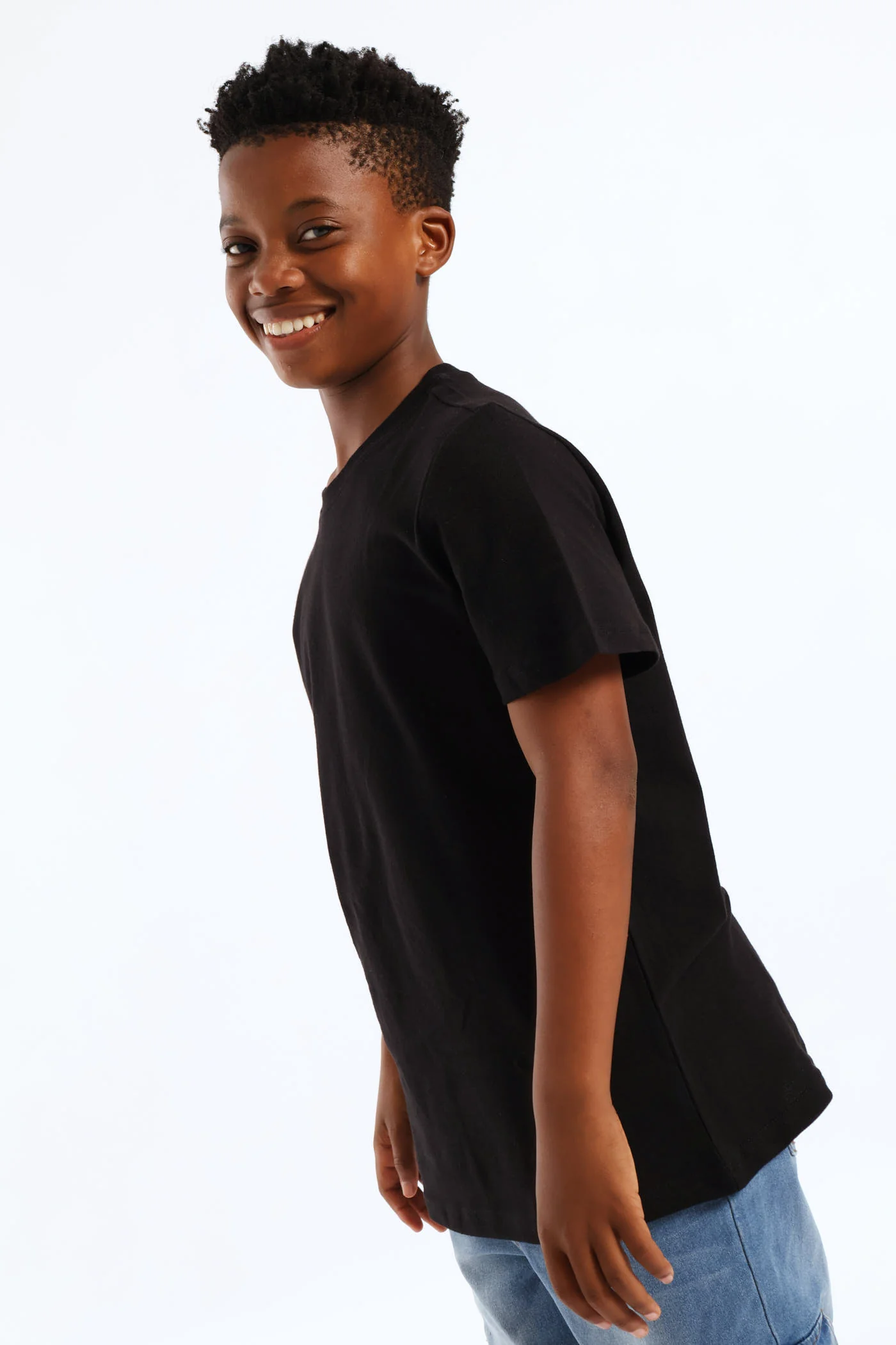 Boys Pique T-Shirt - Black - Image 3