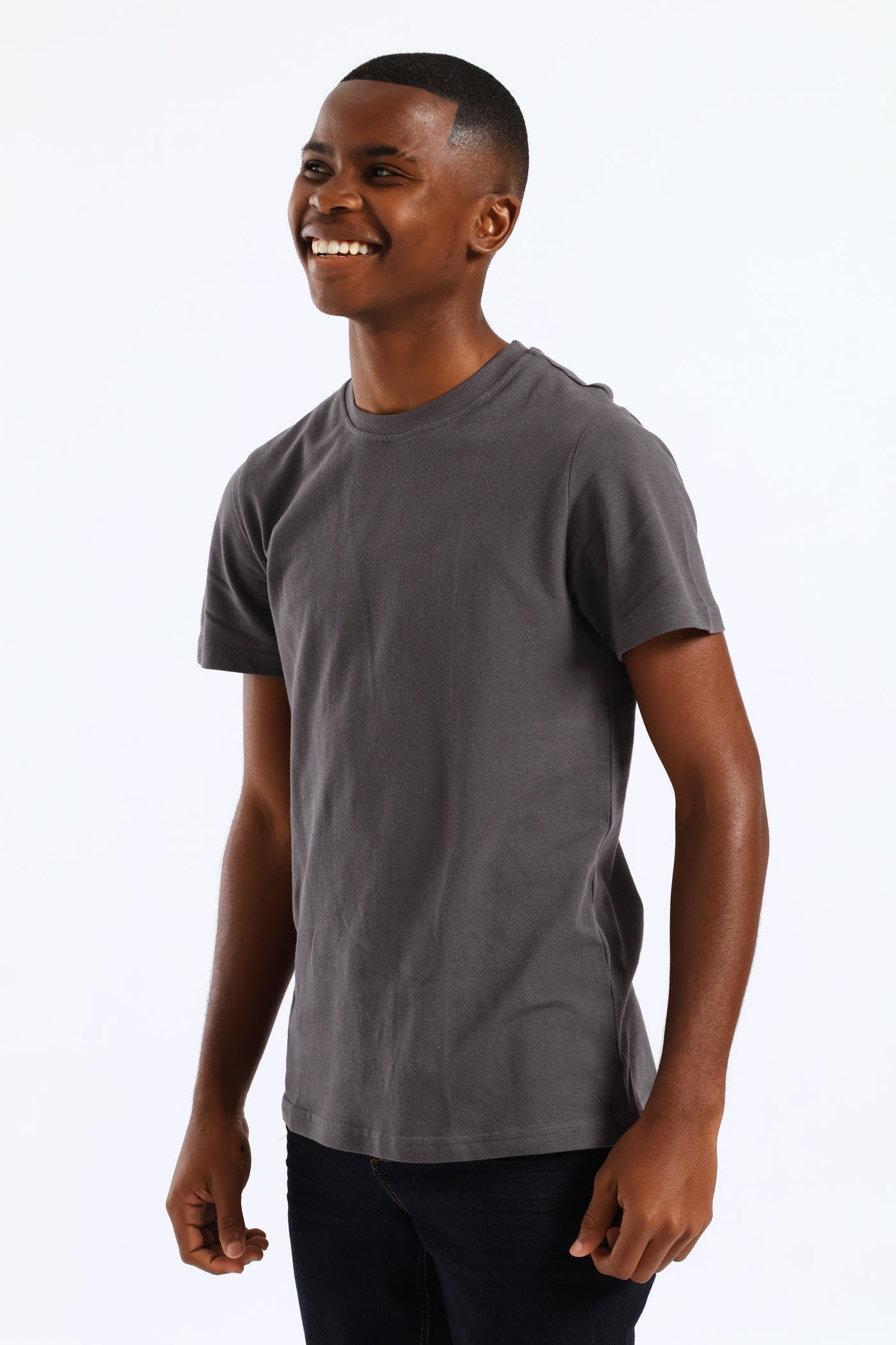 Boys Pique T-Shirt - Charcoal - Image 3