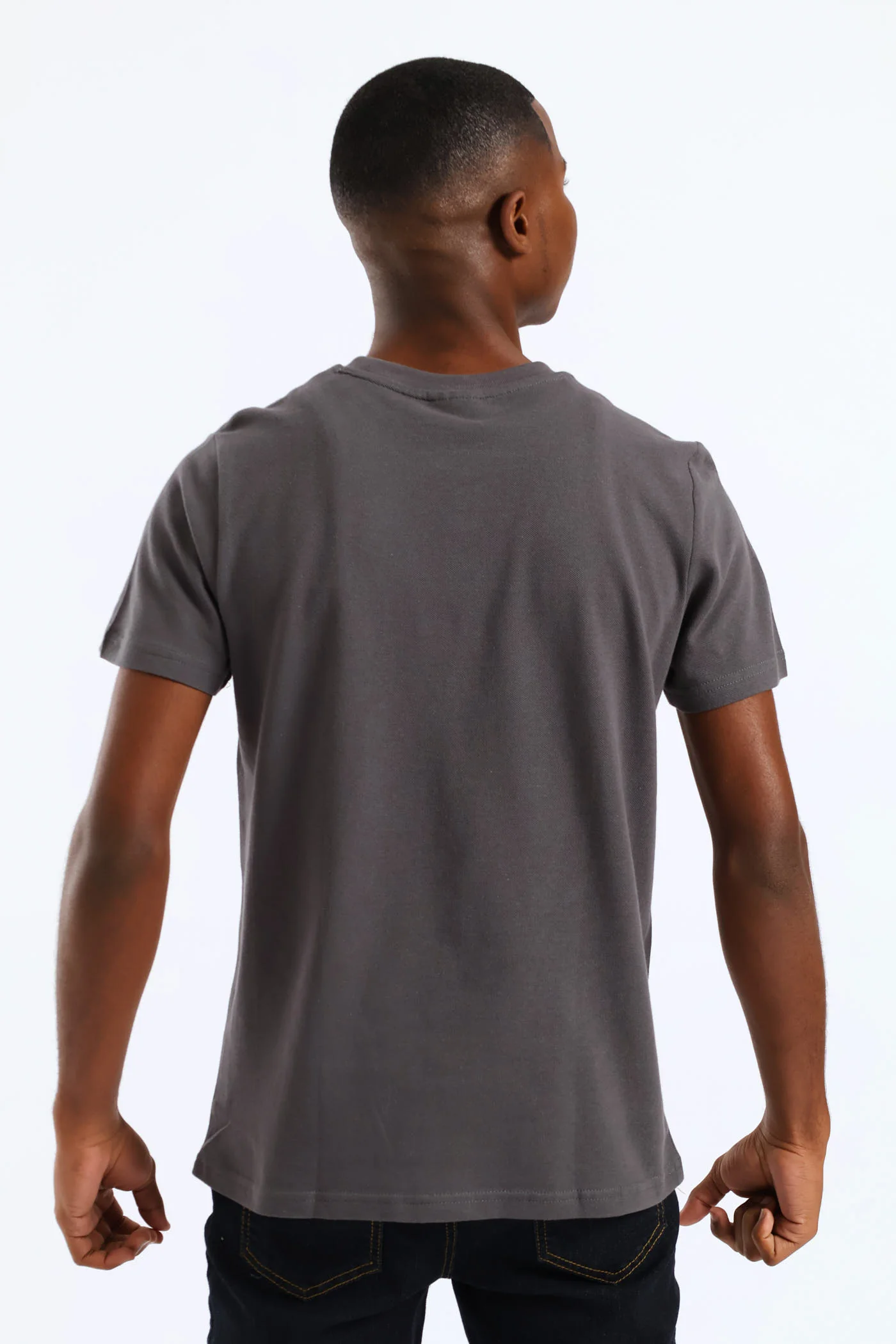 Boys Pique T-Shirt - Charcoal - Image 4