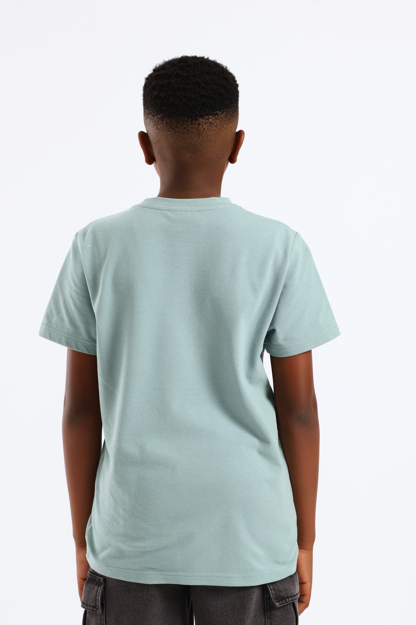 Boys Pique T-Shirt - Dusty Blue - Image 4