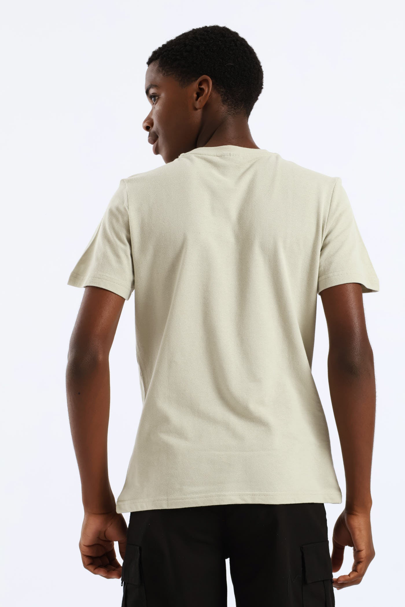 Boys Pique T-Shirt - Olive - Image 4