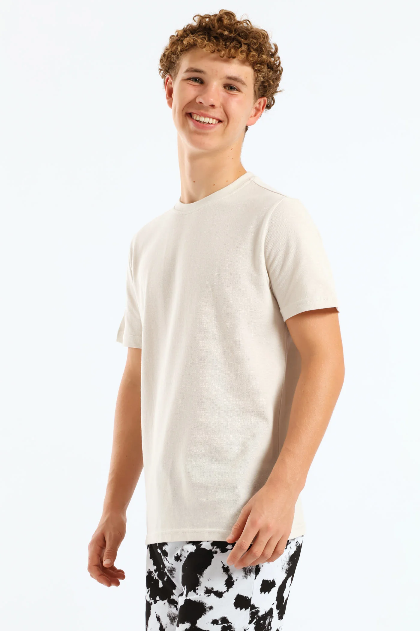 Boys Pique T-Shirt - Stone - Image 3