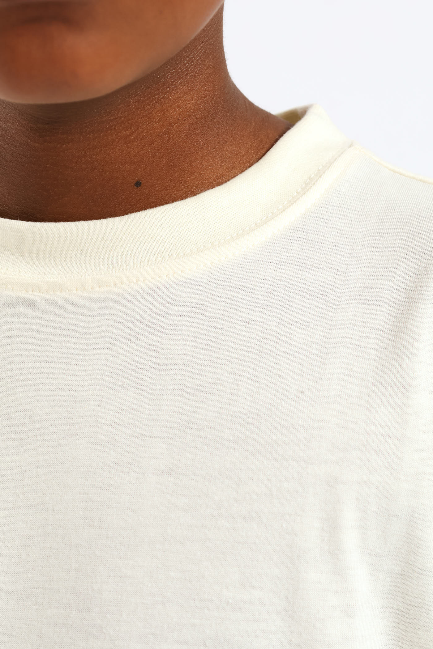 Boys Plain Basic Tee - Cream - Image 2