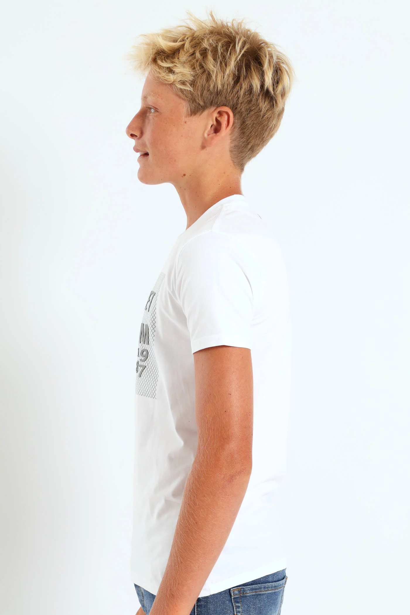 Boys Potent Crew Neck Tee - White - Image 2