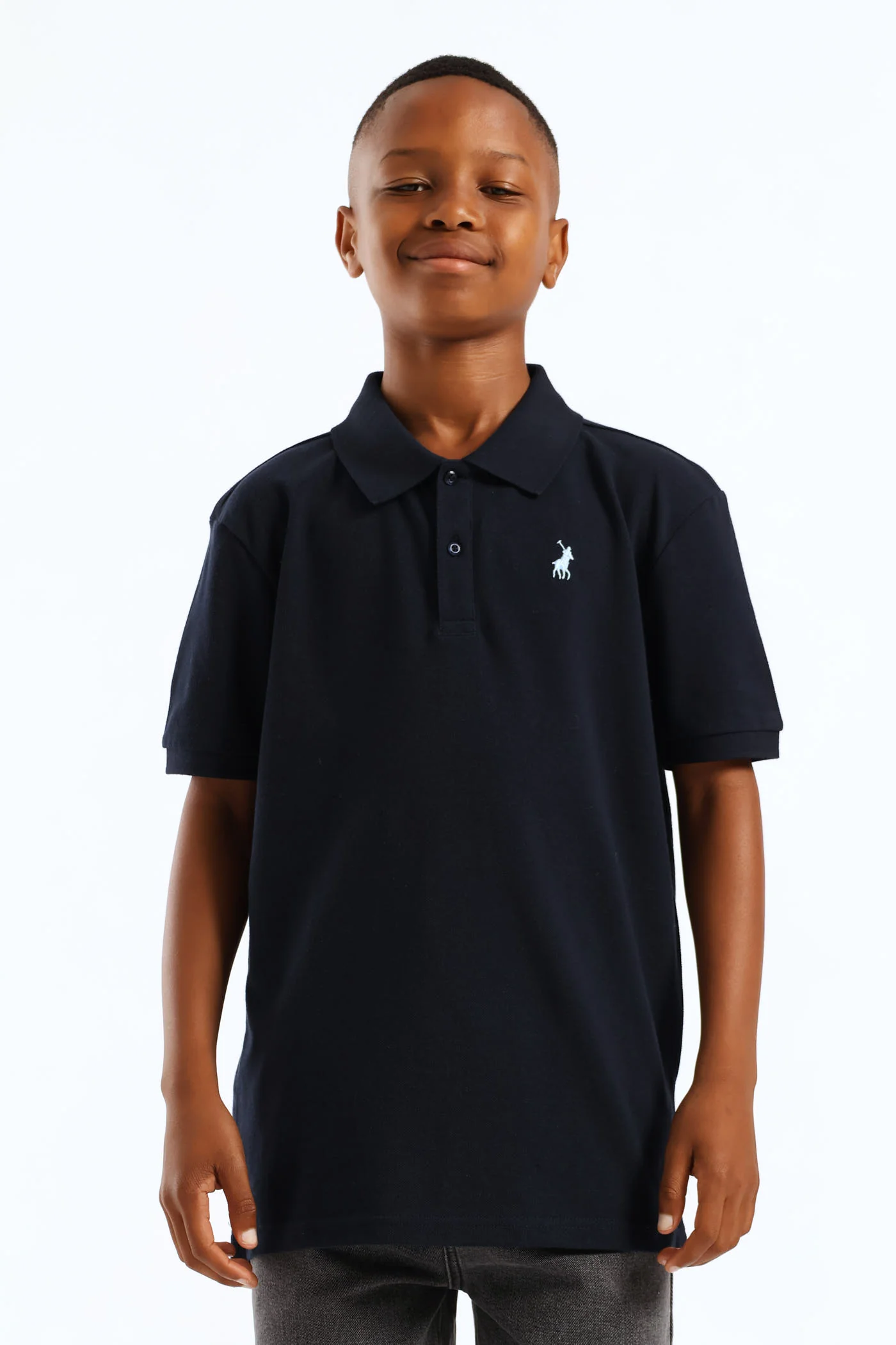 Boys Preston Back Tape Golfer - Navy - Image 2
