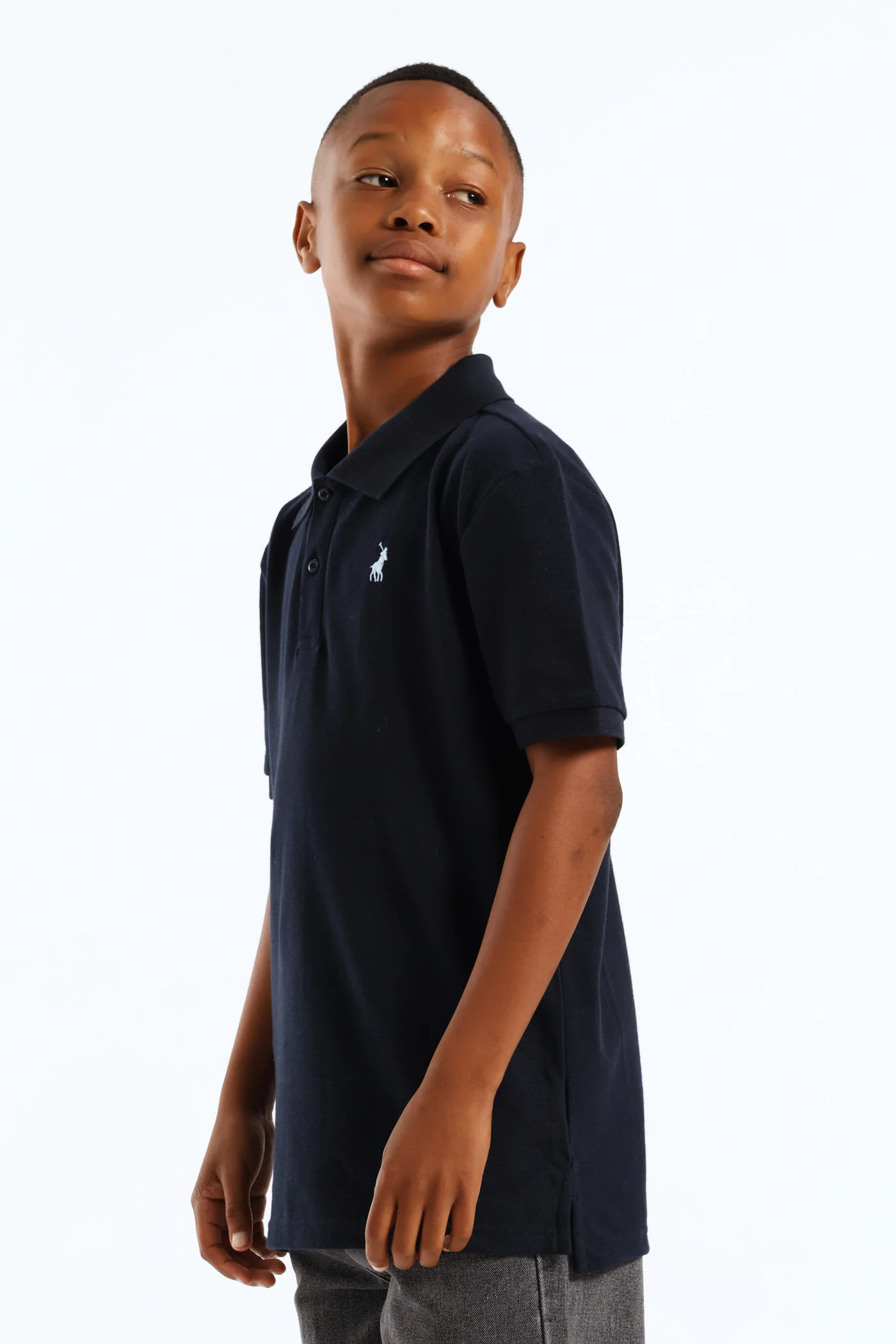 Boys Preston Back Tape Golfer - Navy - Image 4