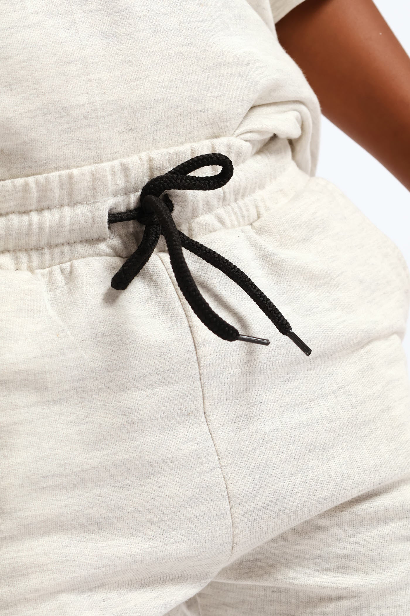 Boys Print Fleece Short - Oatmeal Melange - Image 4