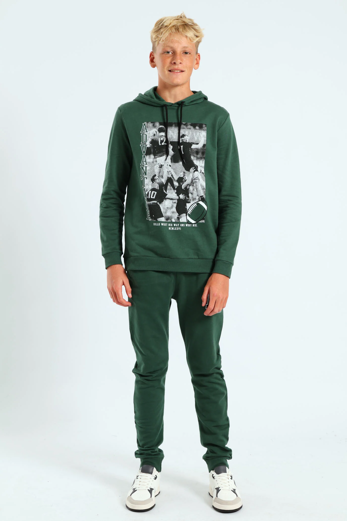 Boys Print Hoody - Green - Image 2