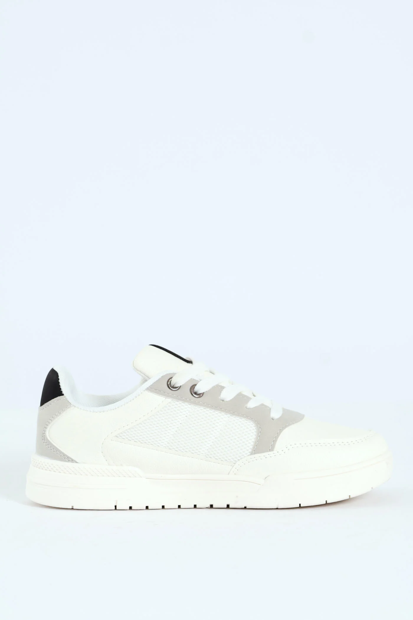 Boys Pu Mesh Sneaker - White - Image 6