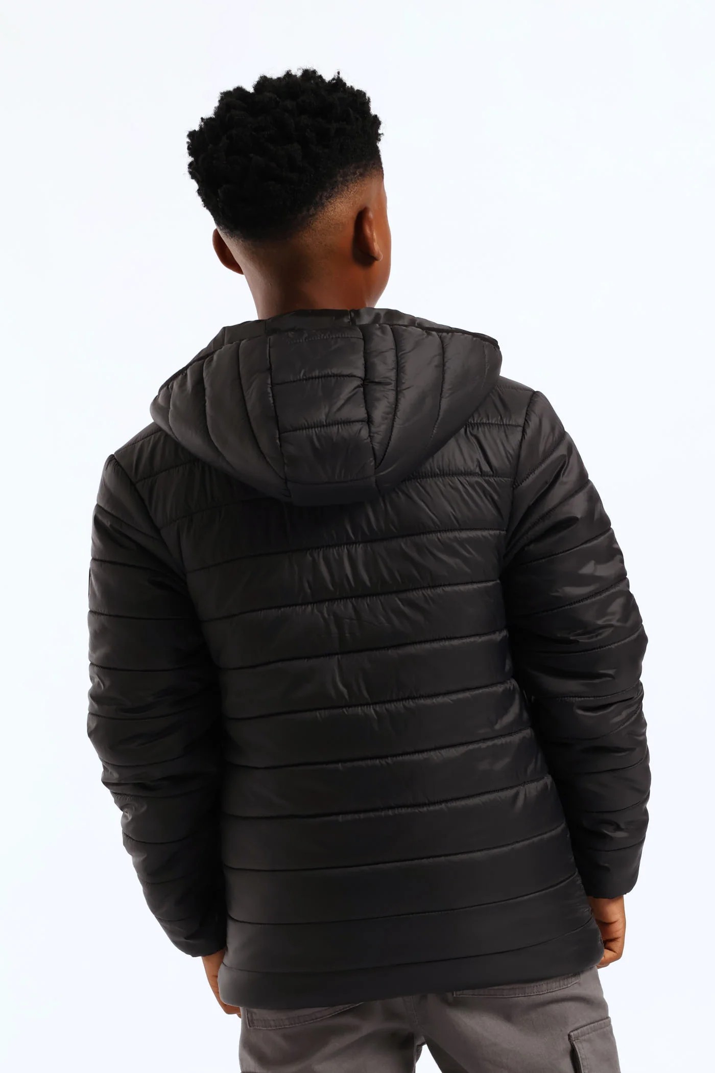 Boys Puffer Jacket - Black - Image 2