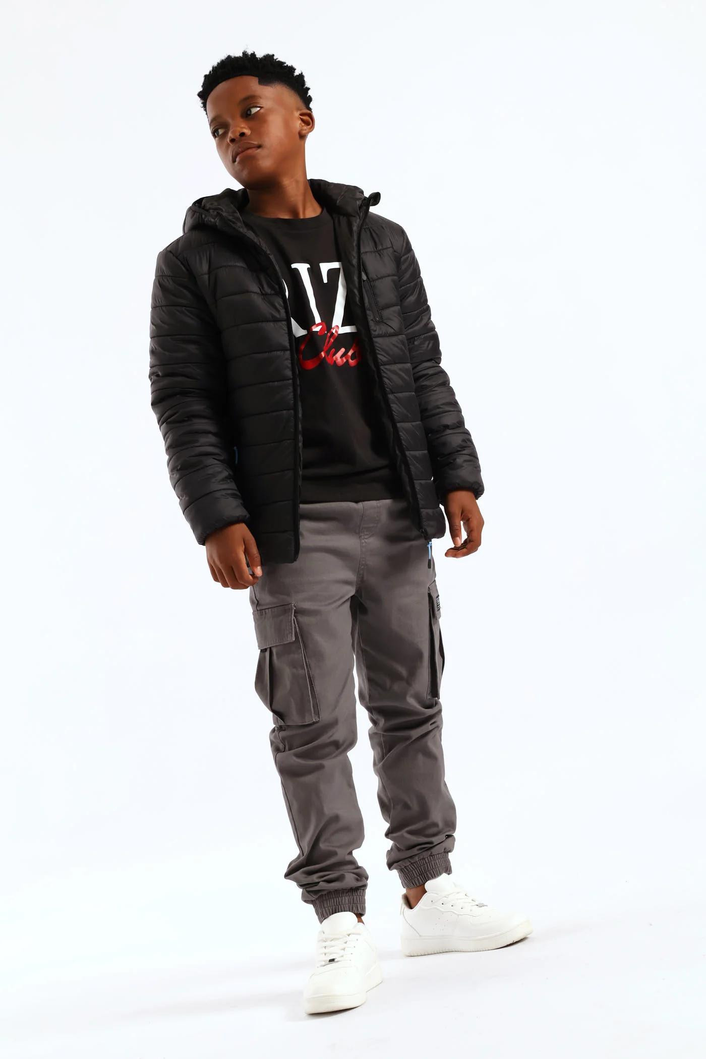 Boys Puffer Jacket - Black - Image 3