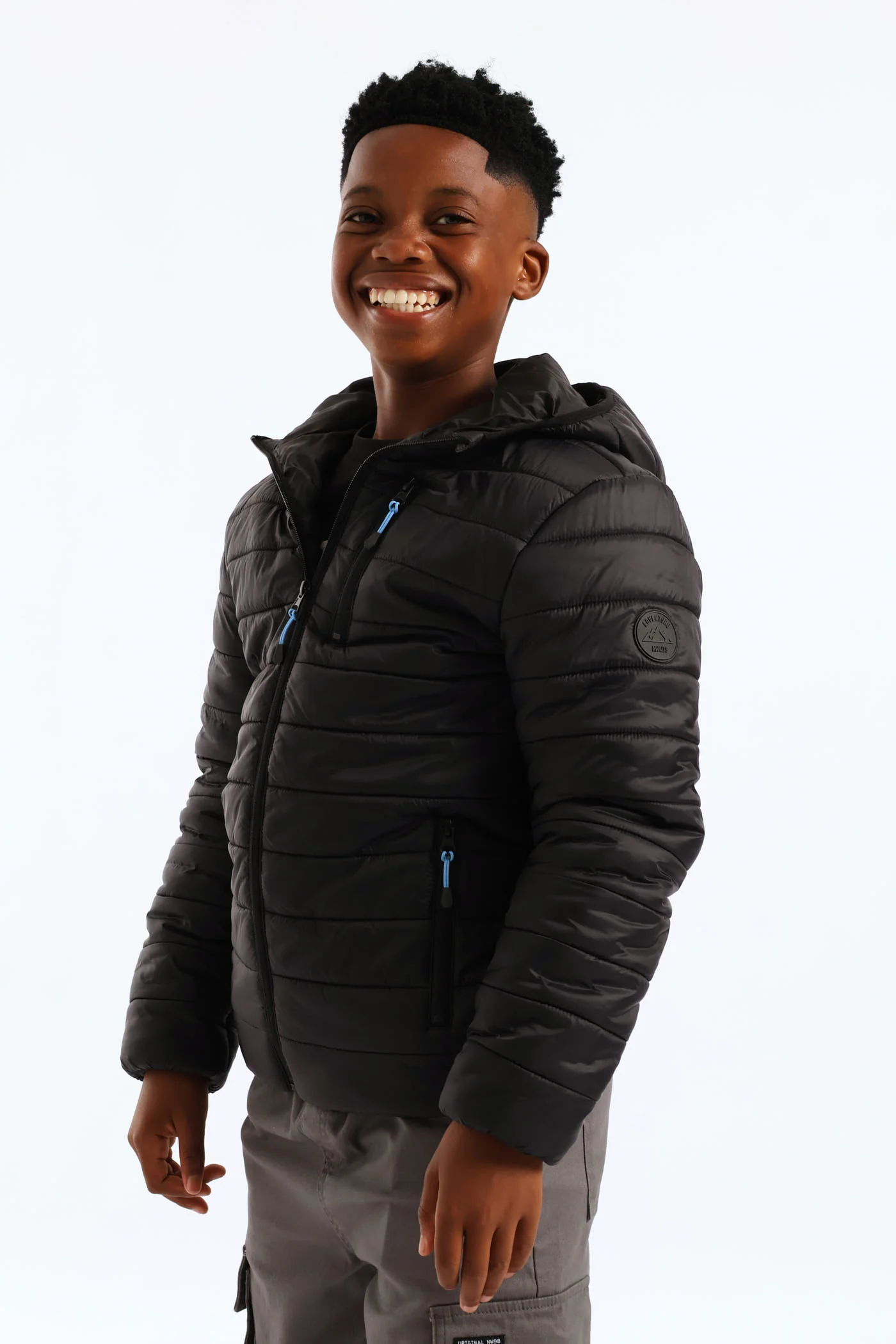 Boys Puffer Jacket - Black - Image 5