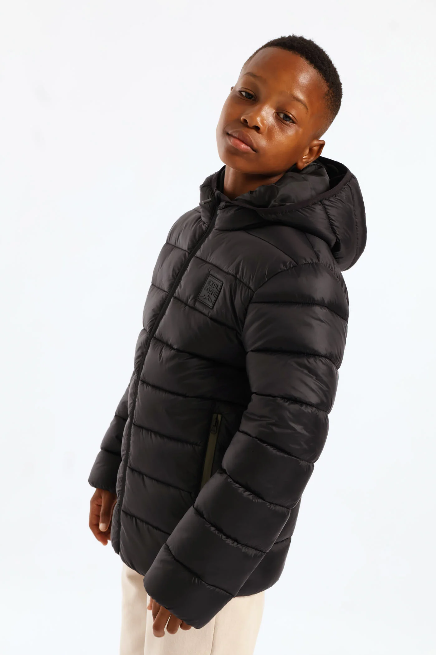 Boys Puffer Jacket - Black - Image 3